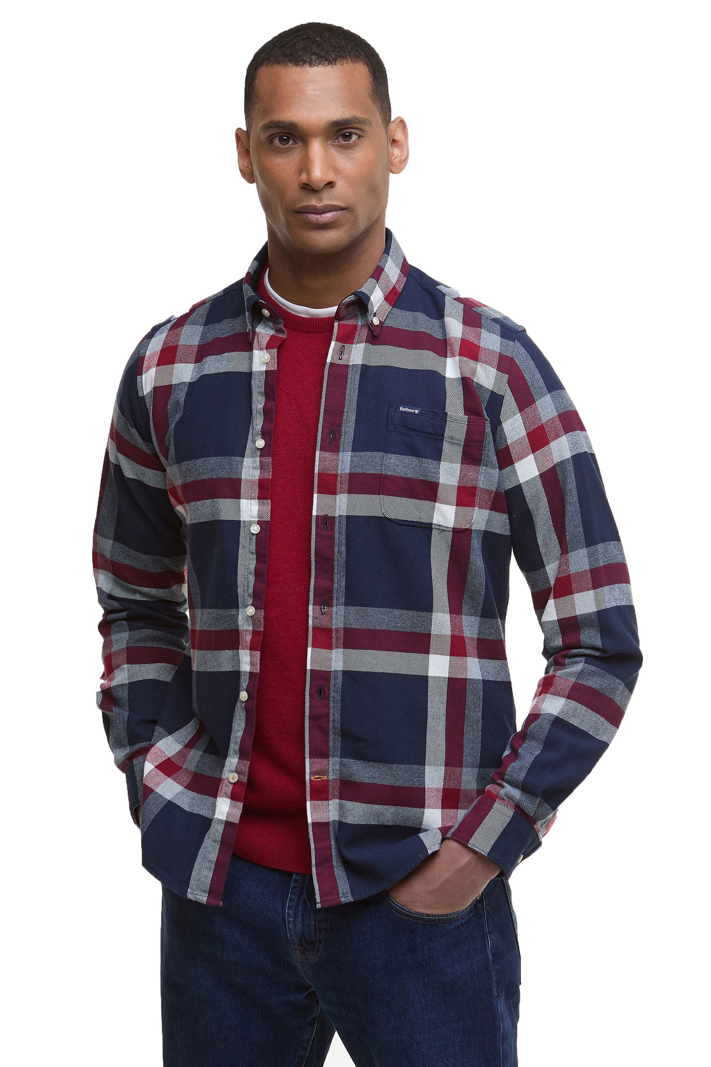 Barbour Folley Shirt Navy/Red
