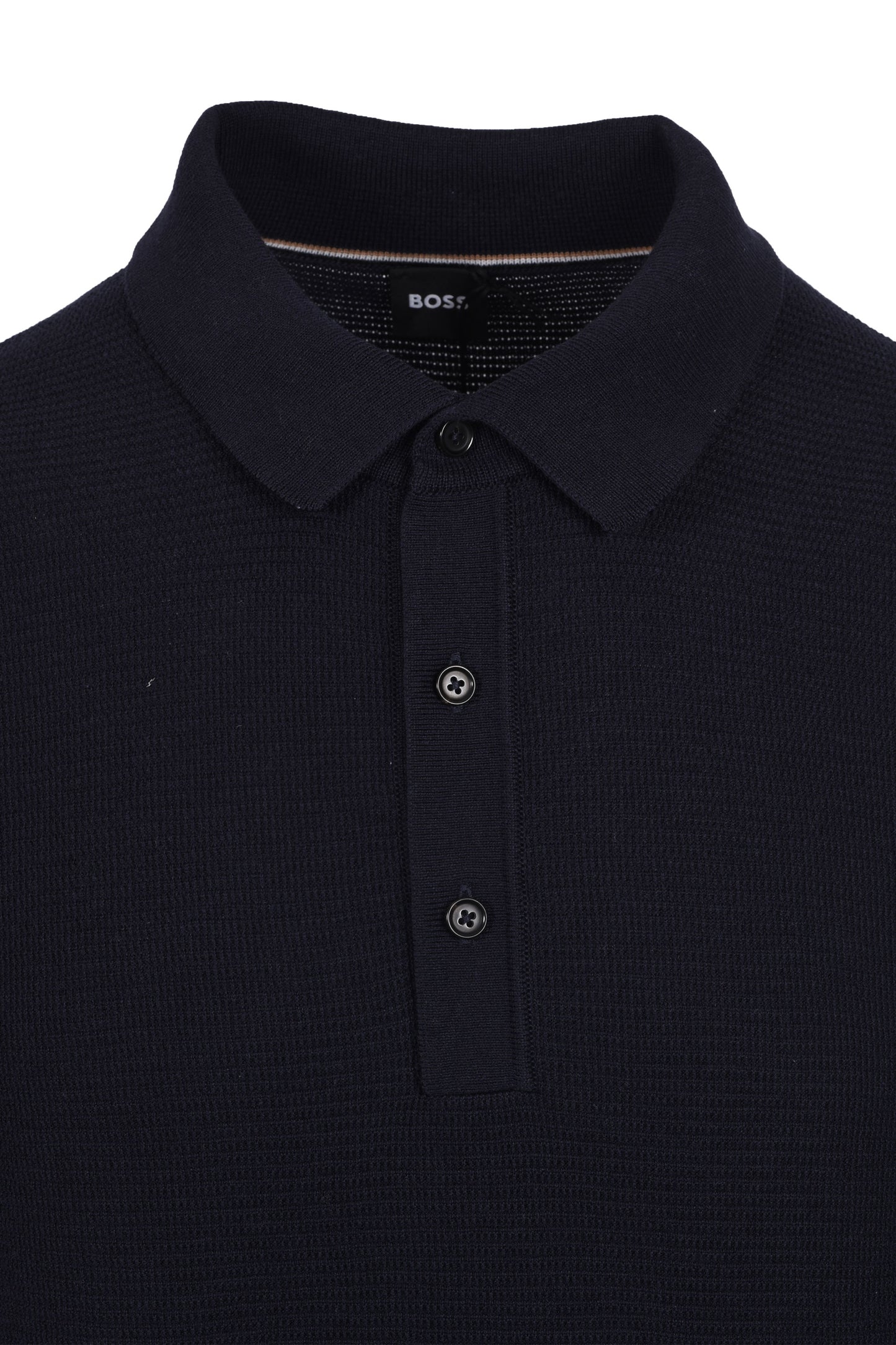 Boss Black Iannotti Knitted Polo Shirt Dark Blue