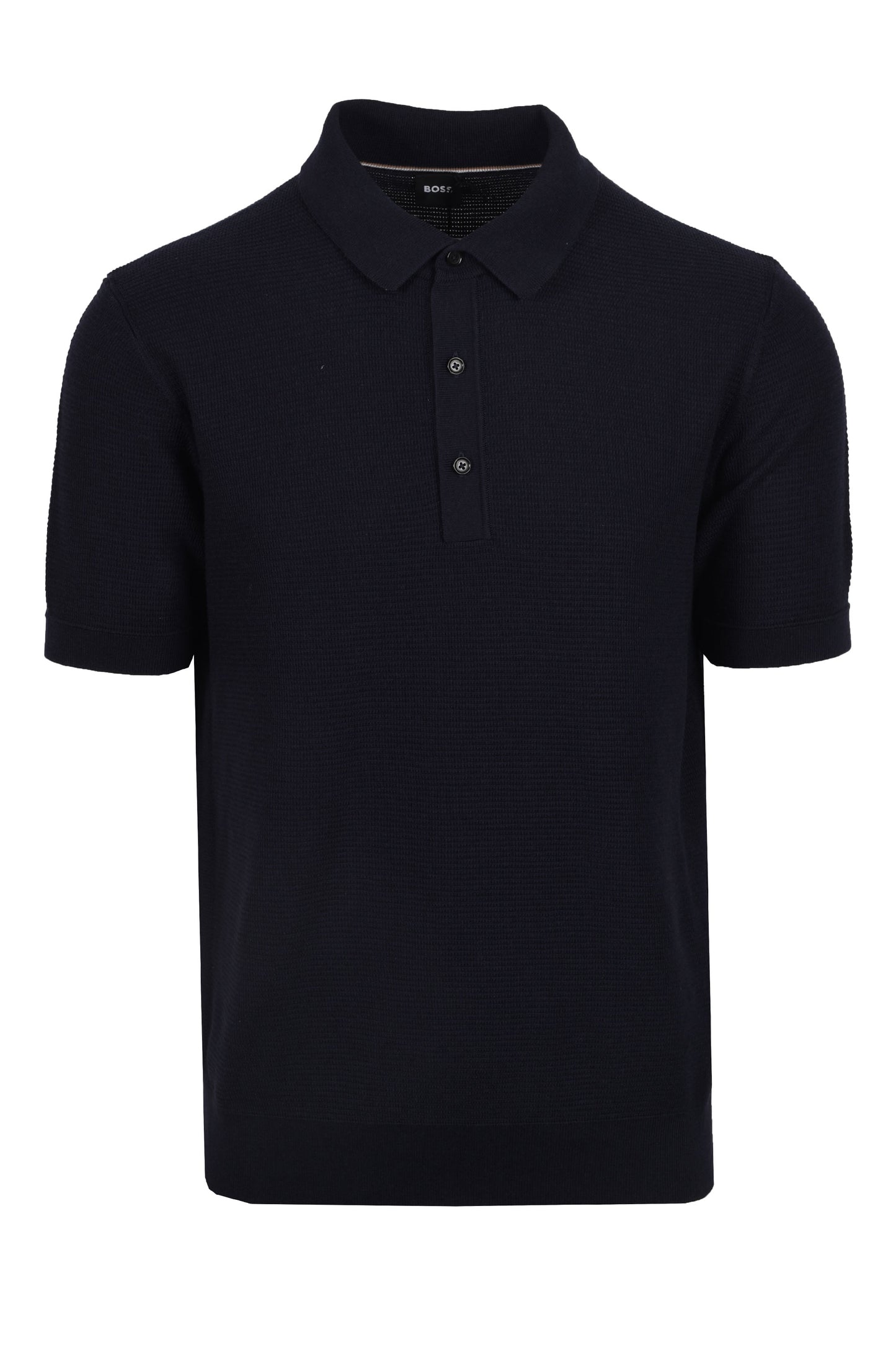Boss Black Iannotti Knitted Polo Shirt Dark Blue