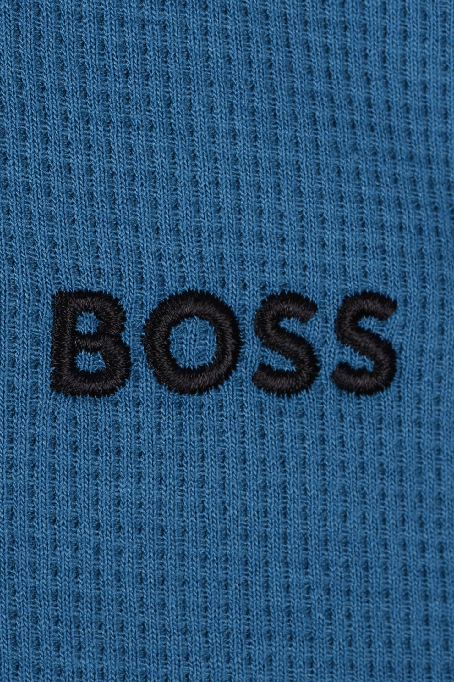 Boss Black Waffle T-Shirt Open Blue