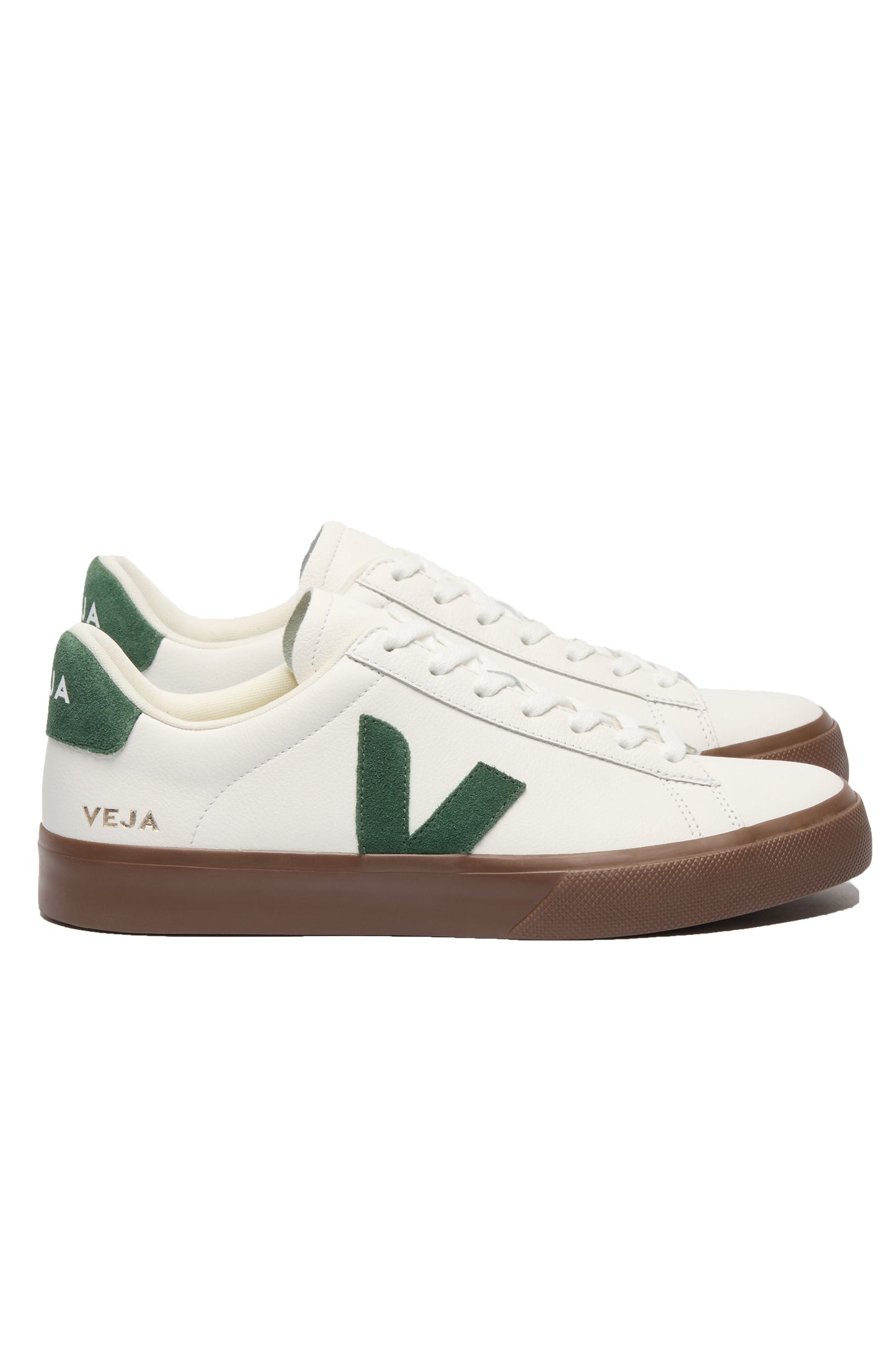 Veja Campo Leather Trainer White/Cyprus/Bark