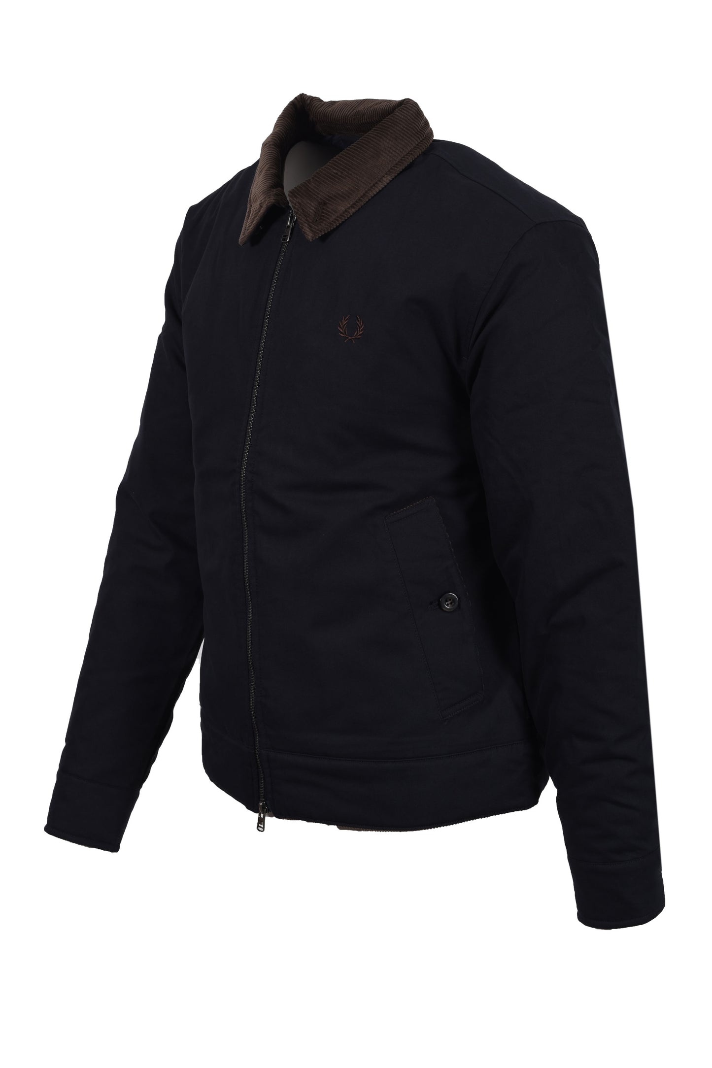 FRED PERRY COTTON CABAN JACKET NAVY