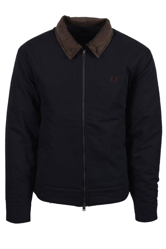 FRED PERRY COTTON CABAN JACKET NAVY