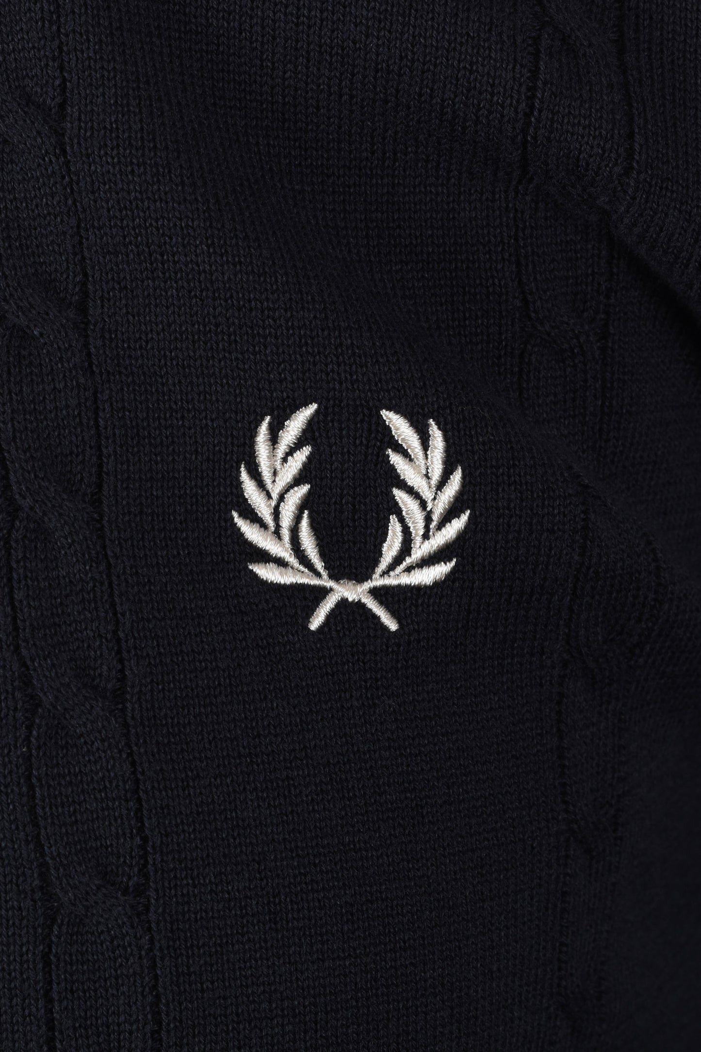 FRED PERRY CABLE KNITTED SHIRT NAVY Fred Perry Michael Stewart Menswear Polo Shirts