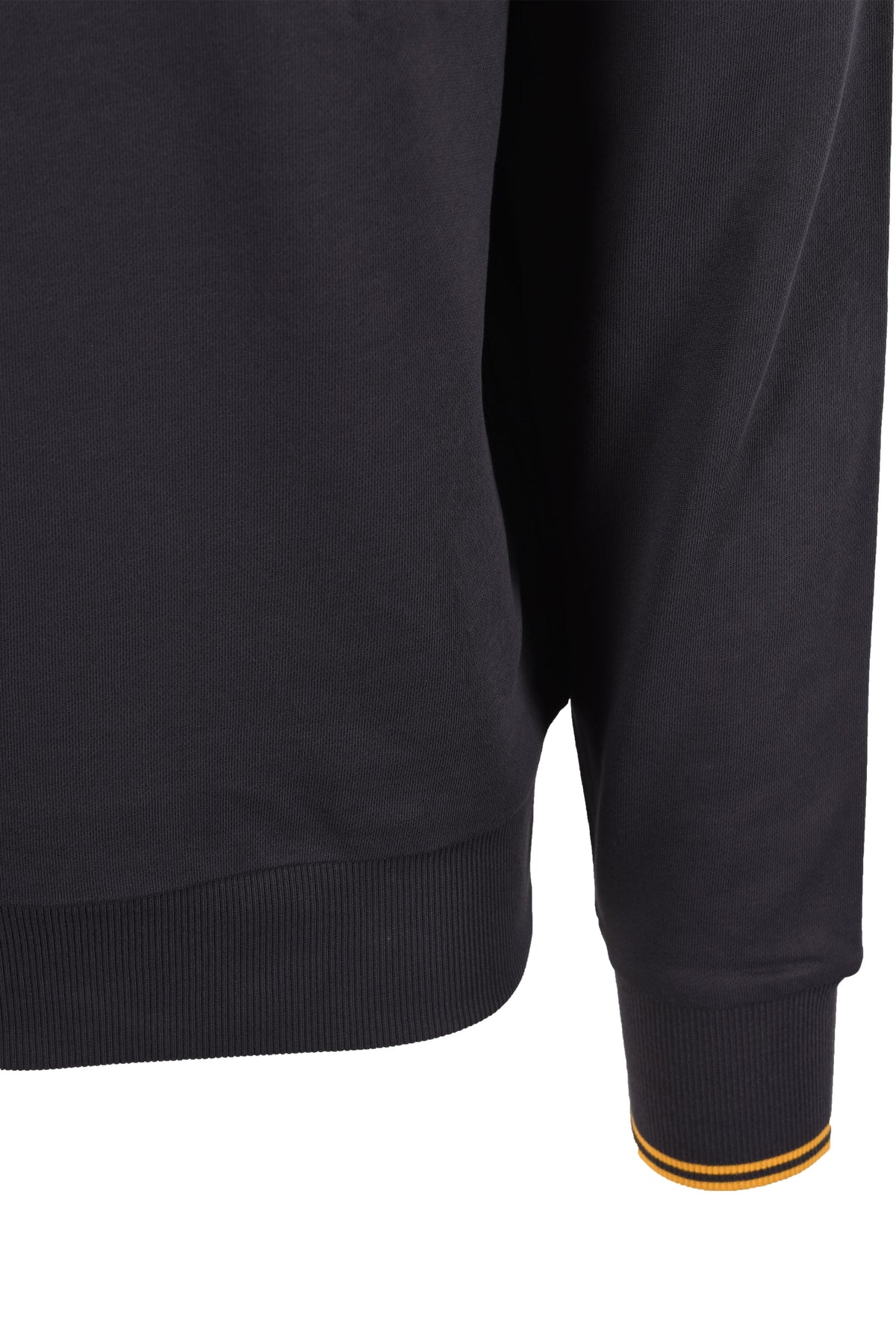 FRED PERRY HALF ZIP SWEATSHIRT ANCHOR GREY/GOLDEN Fred Perry Michael Stewart Menswear Sweatshirts & Hoodies
