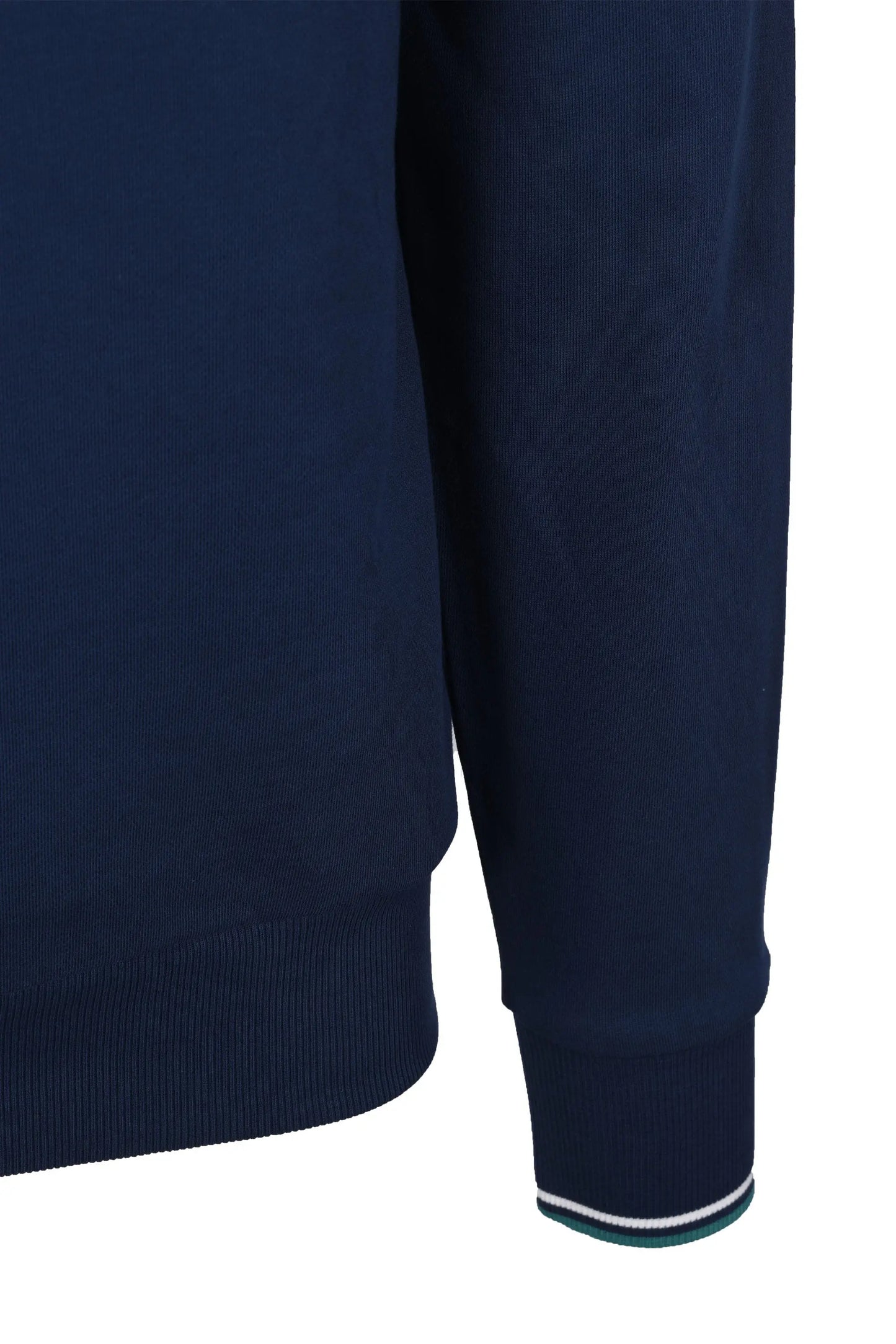 FRED PERRY HALF ZIP SWEATSHIRT TENNIS BLUE/SNOW WHITE/DEEP MINT Fred Perry