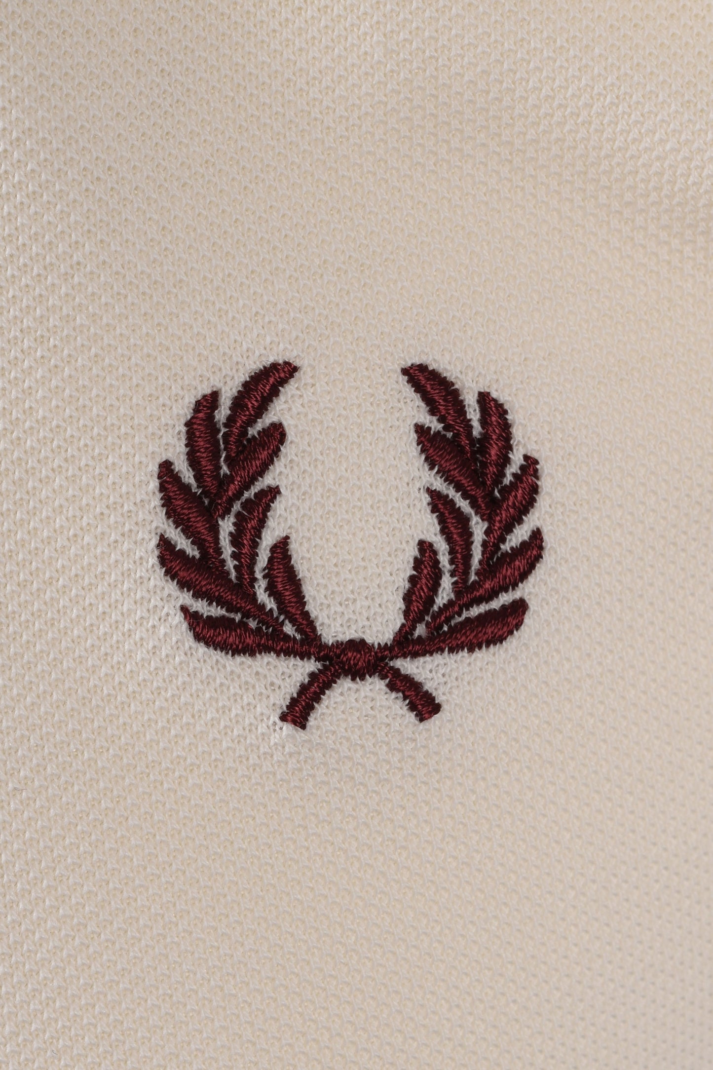 FRED PERRY STRIPED CUFF T-SHIRT ECRU
