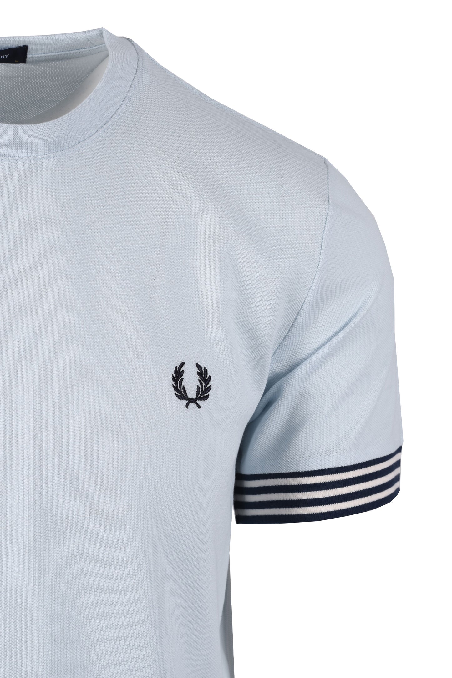 FRED PERRY STRIPED CUFF T-SHIRT LIGHT ICE