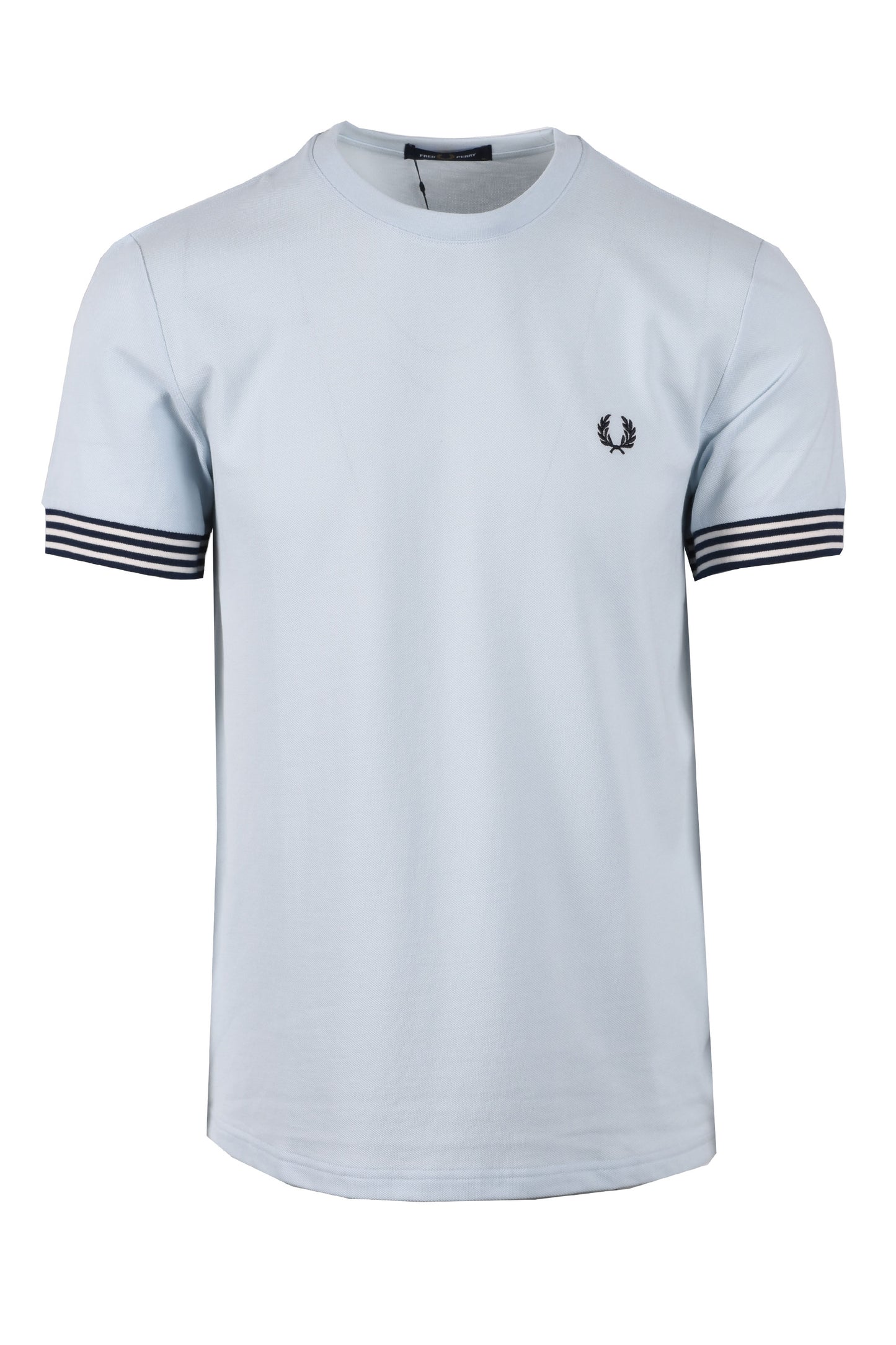 FRED PERRY STRIPED CUFF T-SHIRT LIGHT ICE