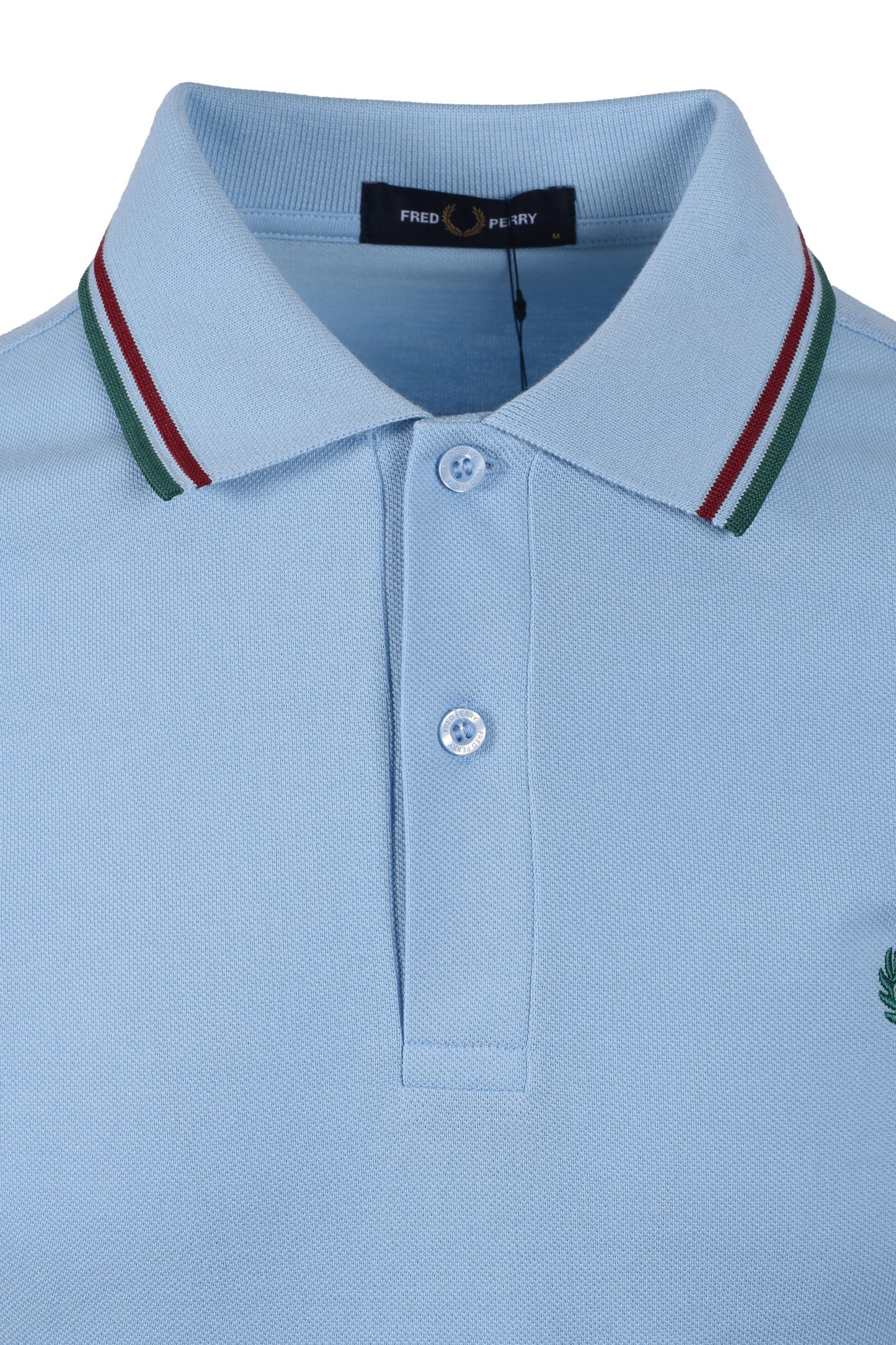 FRED PERRY TWIN TIPPED POLO SHIRT TRACK BLUE/BURNT RED/SPORT GREEN