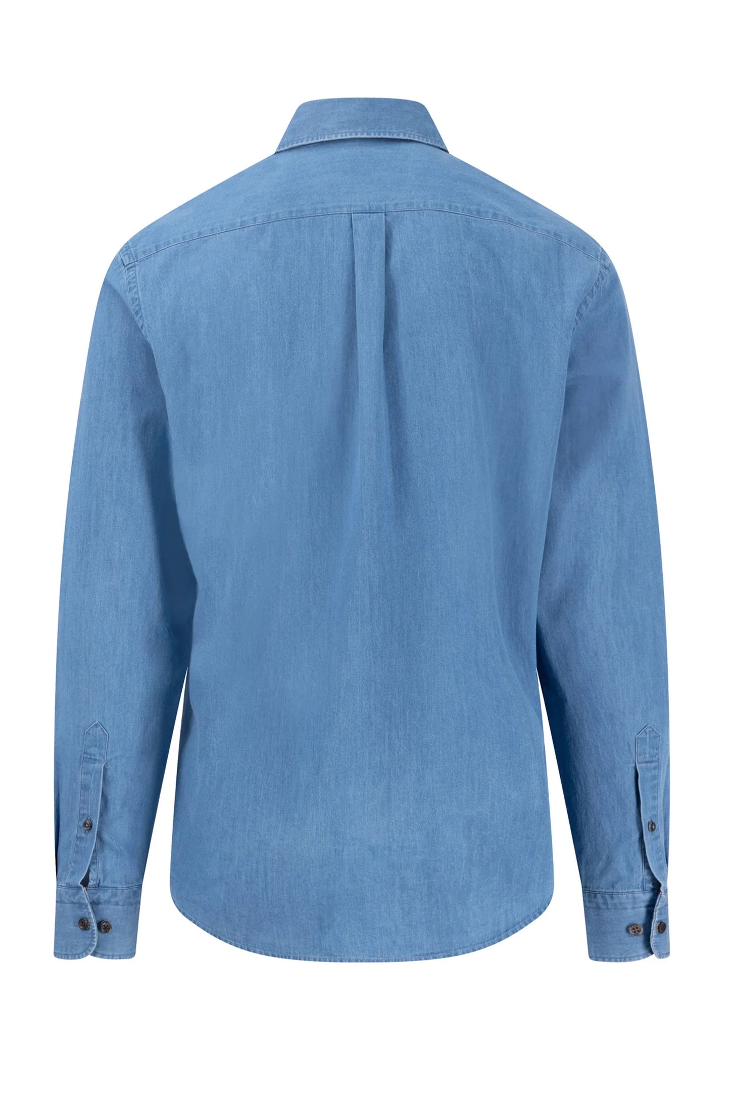 FYNCH-HATTON LONG SLEEVED DENIM SHIRT CRYSTAL BLUE