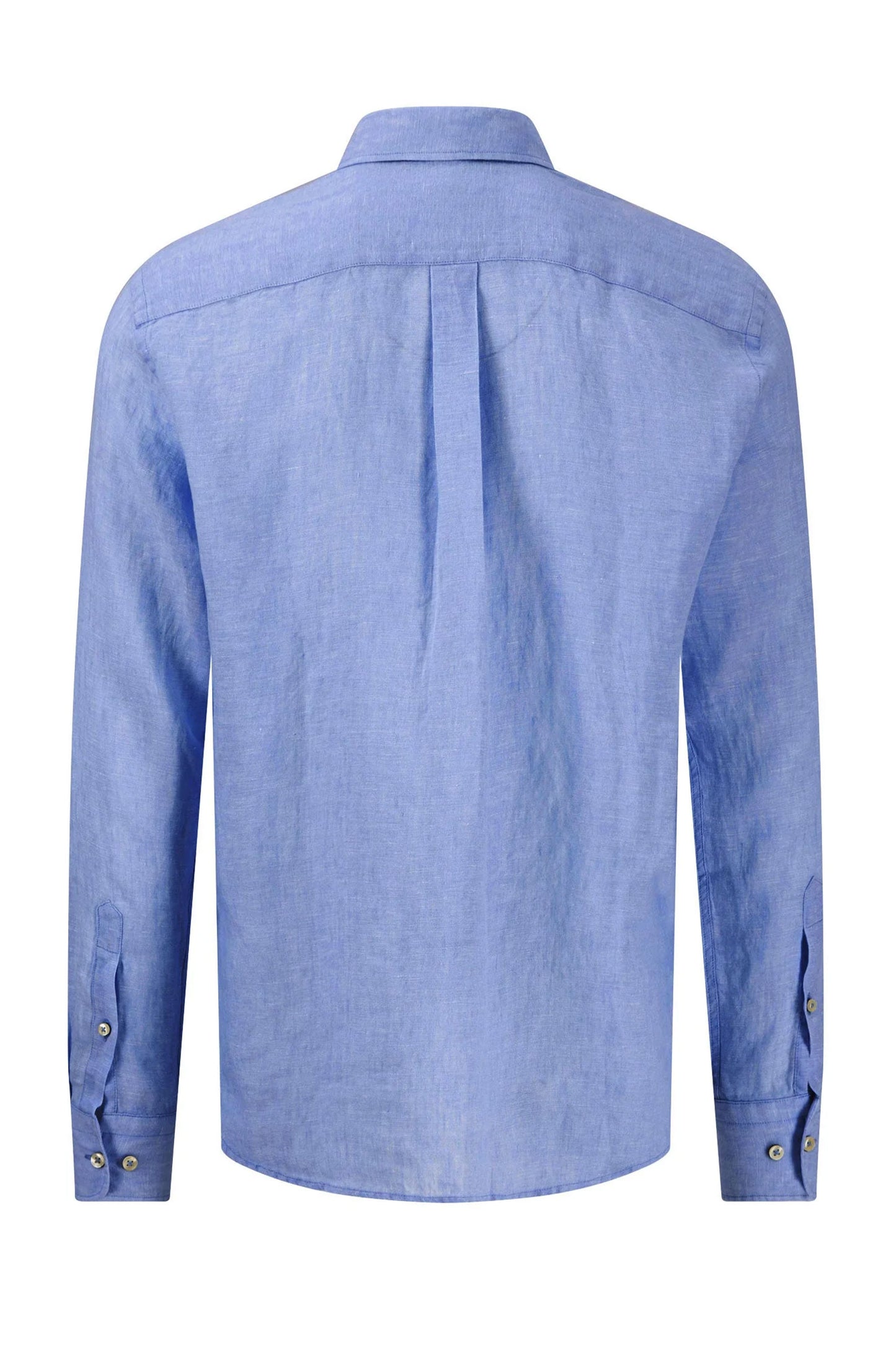 FYNCH-HATTON LONG SLEEVED LINEN SHIRT STRONG BLUE