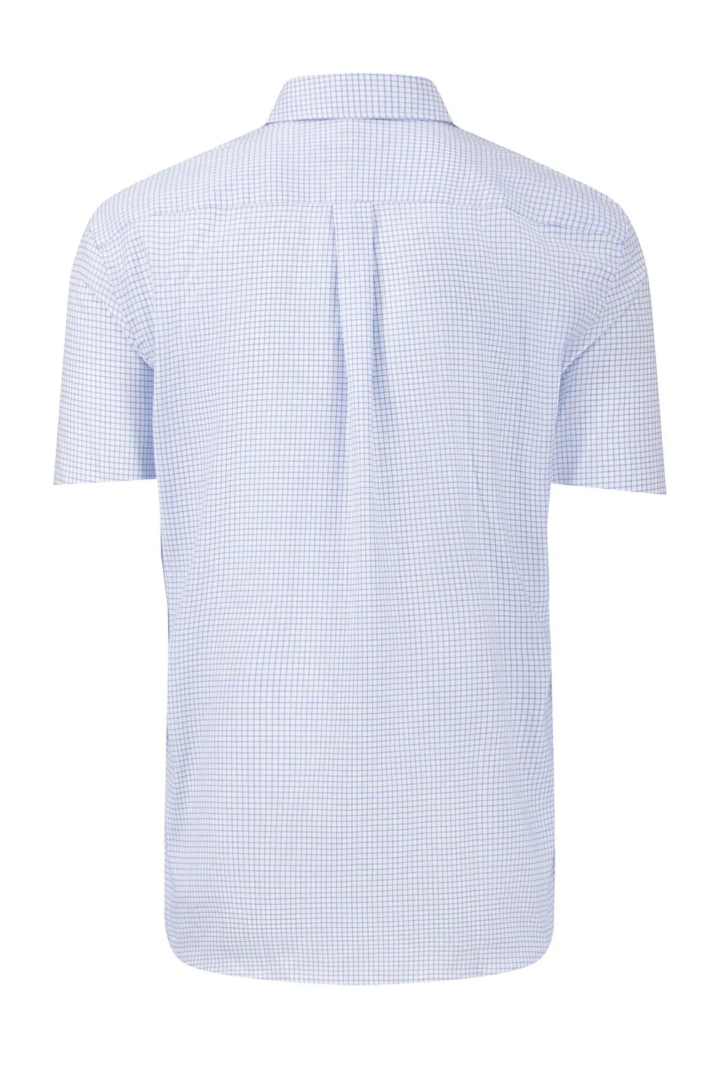 FYNCH-HATTON SHORT SLEEVED OXFORD SHIRT BLUE CHECK Fynch-Hatton
