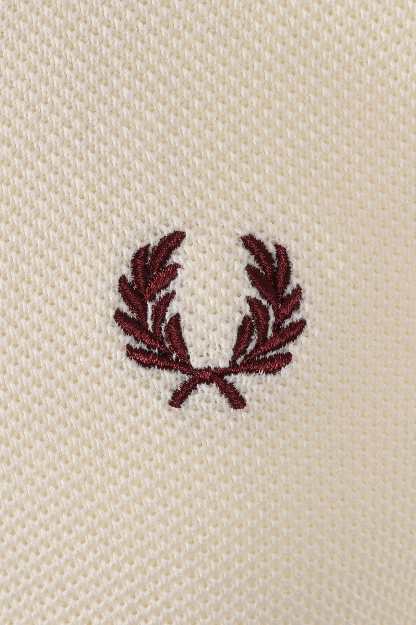 Fred Perry Pique Stitch Knitted T-Shirt Ecru Fred Perry