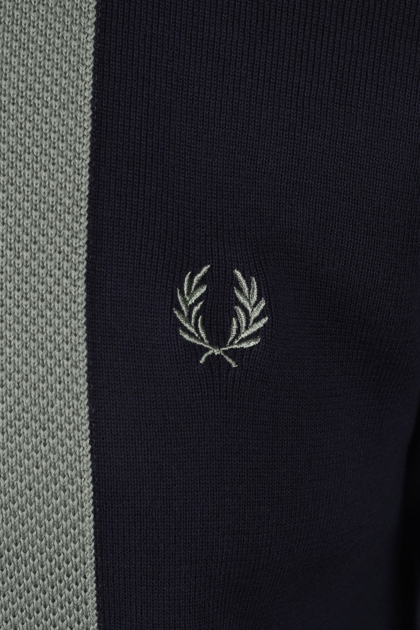 Fred Perry Stripe Knitted Polo Shirt Dark Airforce