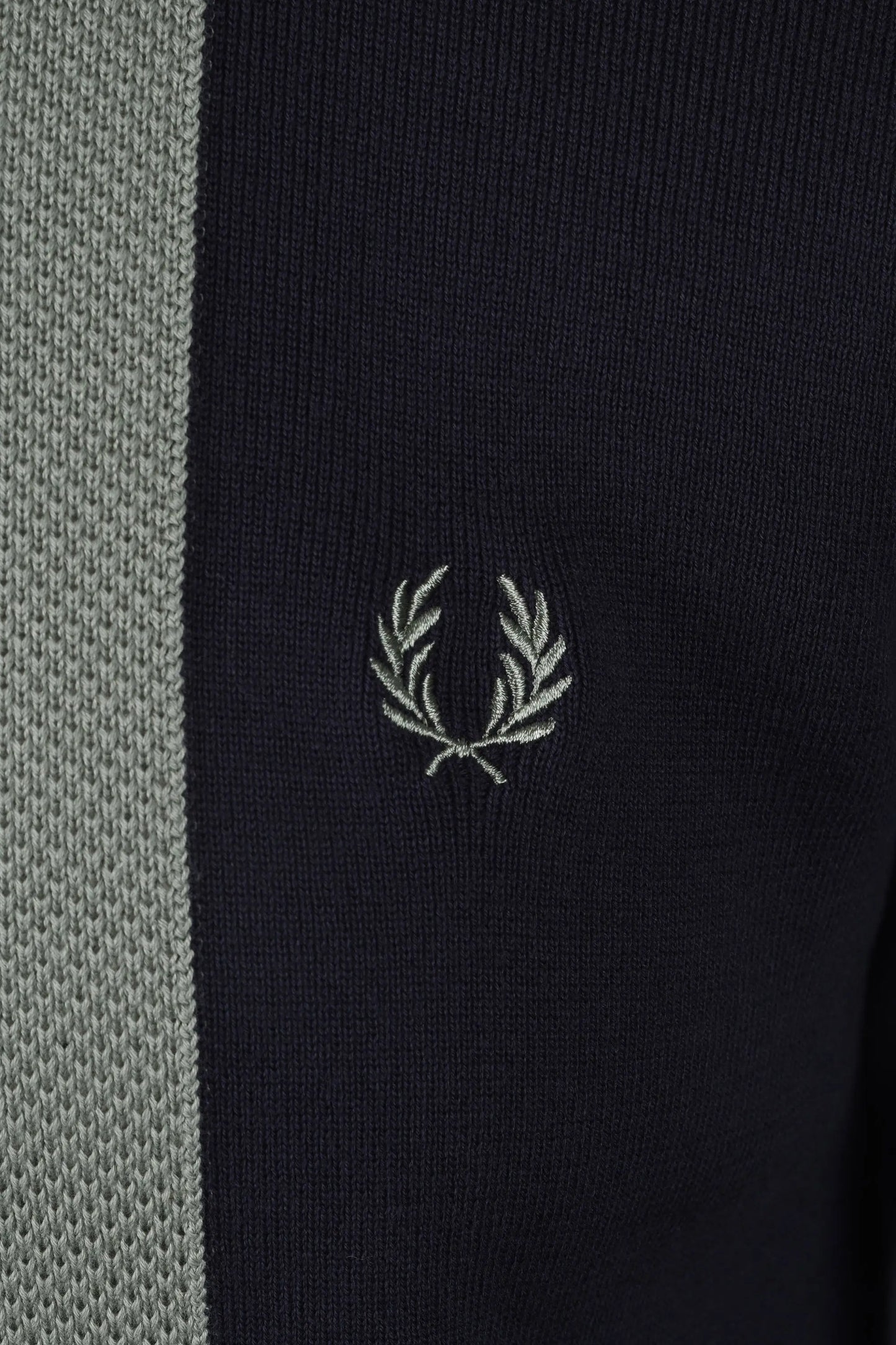 Fred Perry Stripe Knitted Polo Shirt Dark Airforce Fred Perry