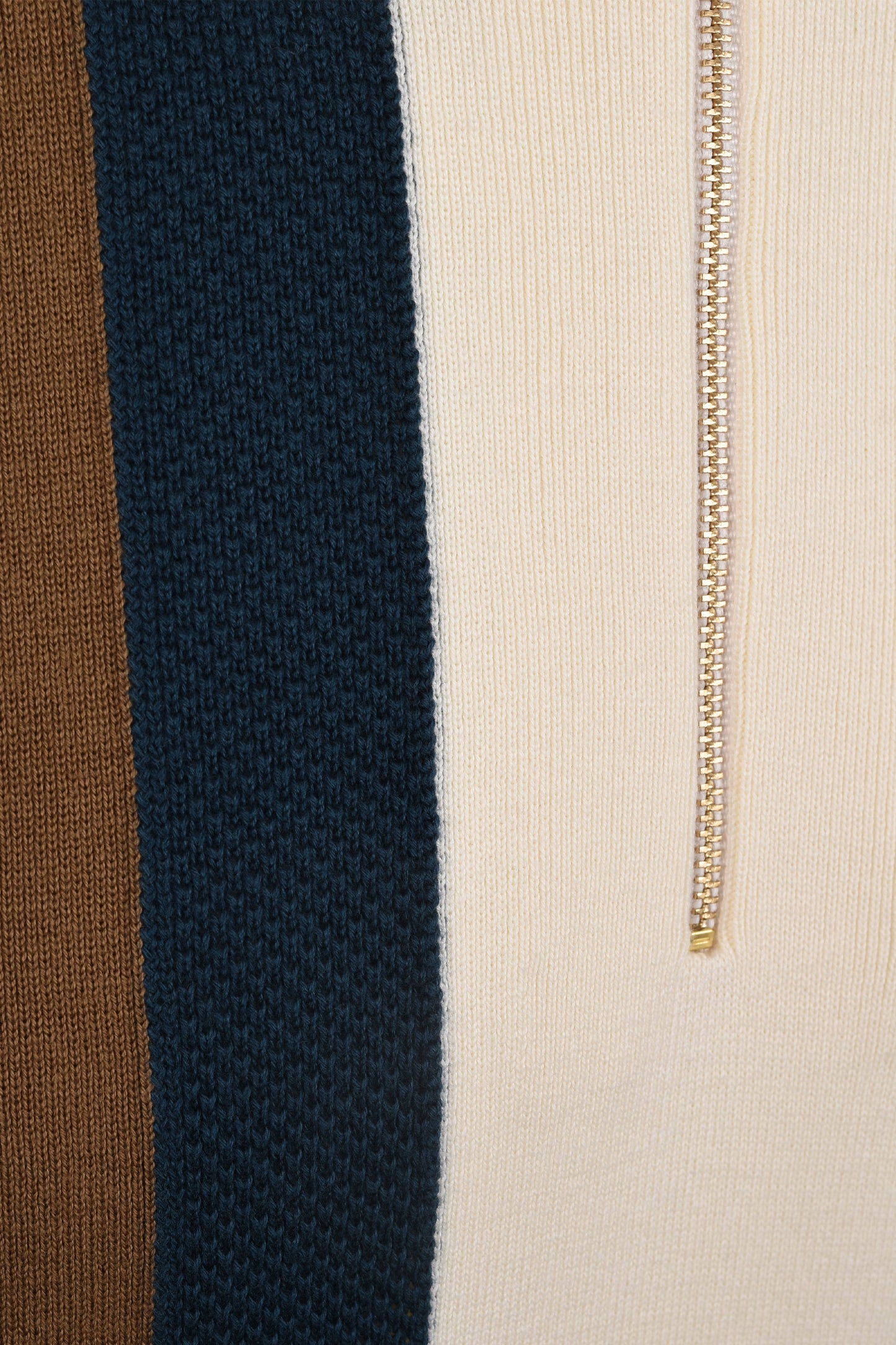 Fred Perry Stripe Knitted Shirt Shaded Stone