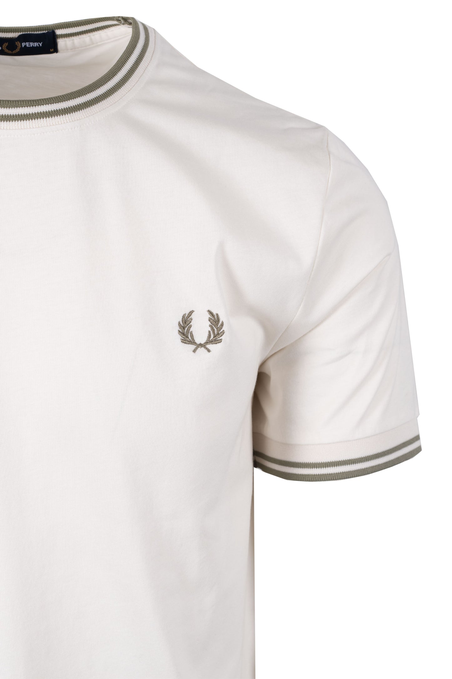 Fred Perry Twin Tipped T-Shirt Light Ecru/Olive Mint