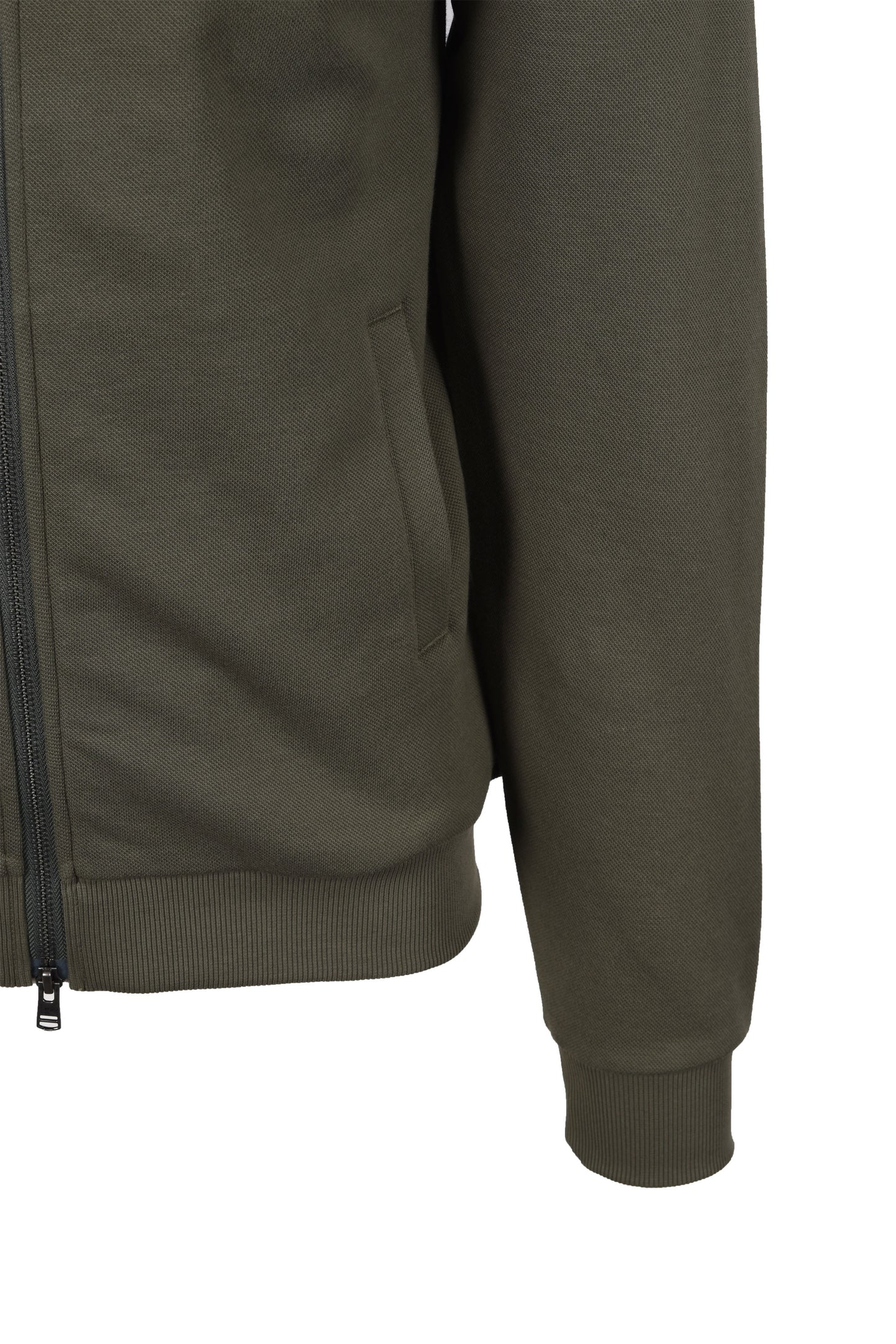 Fred Perry Zip Through Collared Sweatshirt Laurel Green