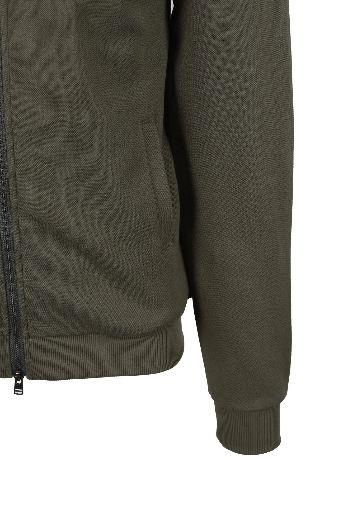 Fred Perry Zip Through Collared Sweatshirt Laurel Green Fred Perry