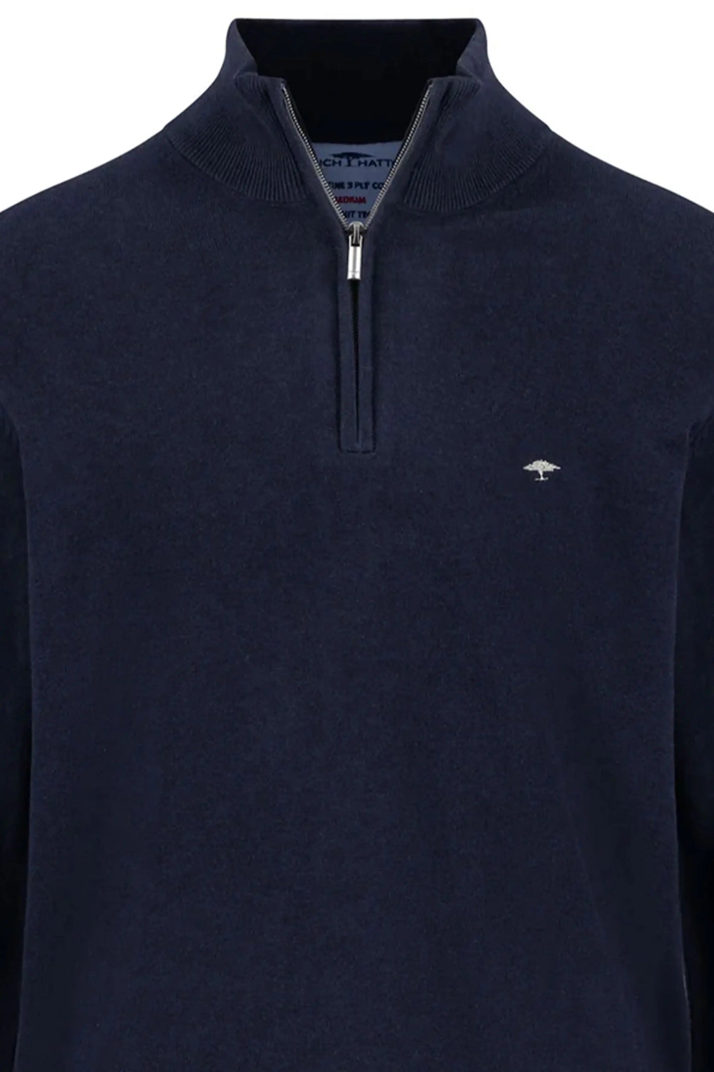 Fynch-Hatton Half Zip Knitwear Navy Fynch-Hatton