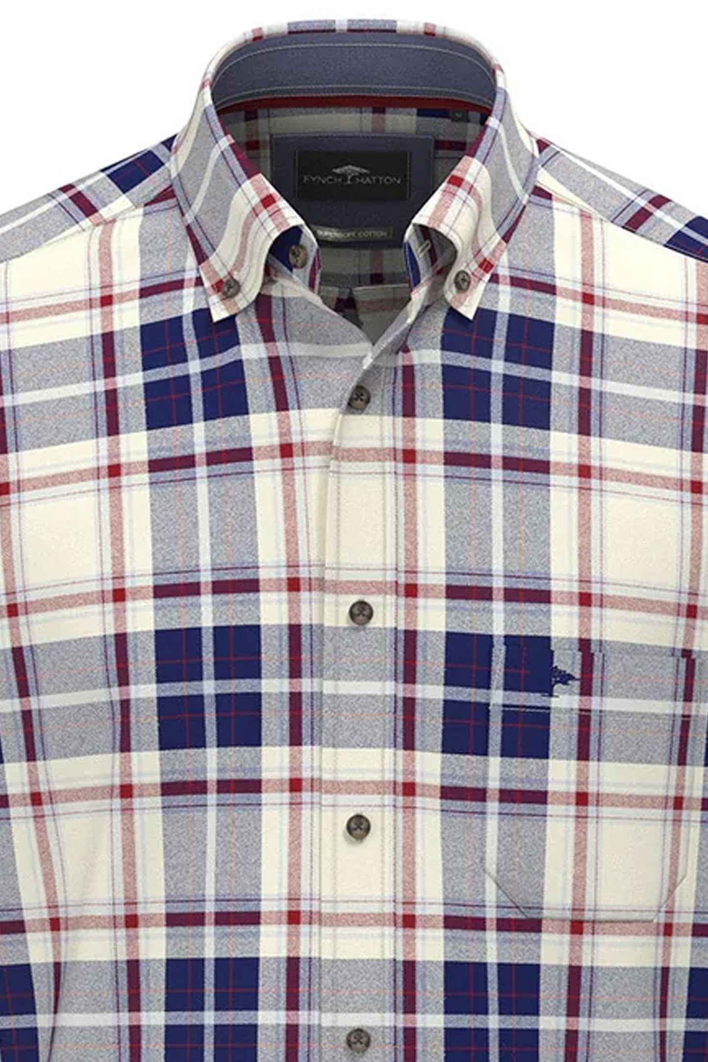 Fynch-Hatton Long Sleeve Checked Shirt Garnet Red