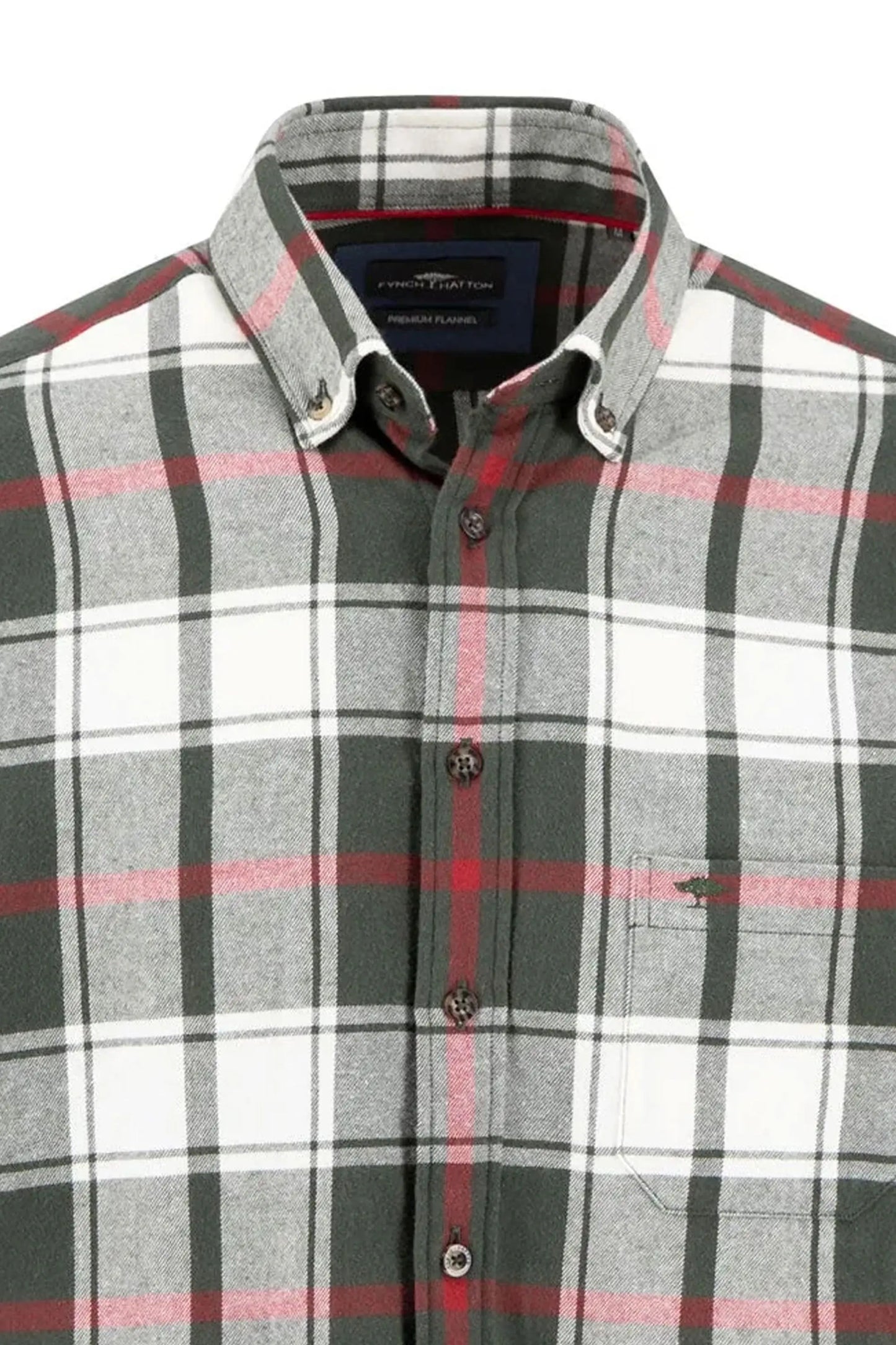 Fynch-Hatton Long Sleeved Shirt Dark Ivy Fynch-Hatton