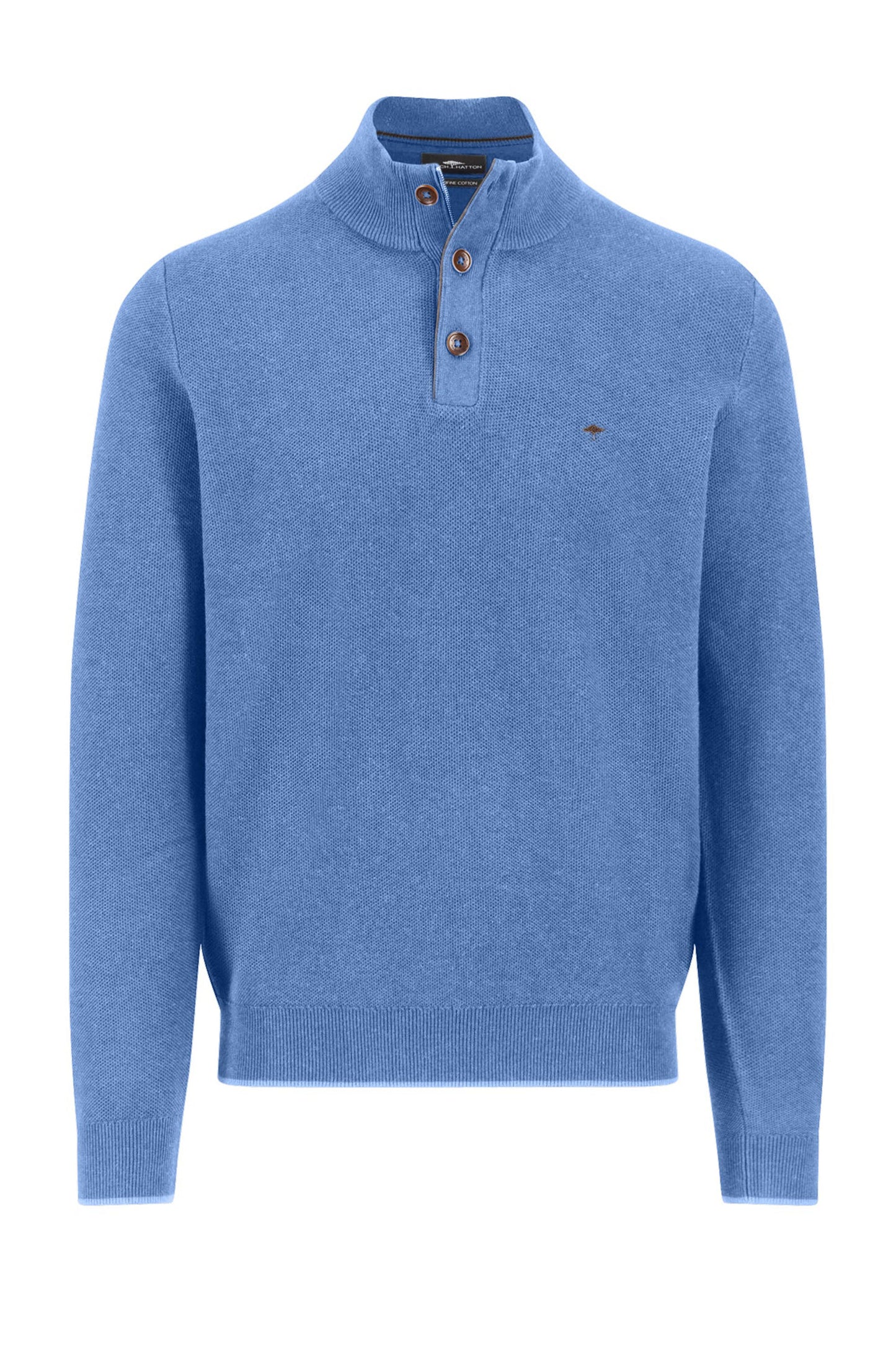 Fynch-Hatton Troyer Button Knitwear Crystal Blue
