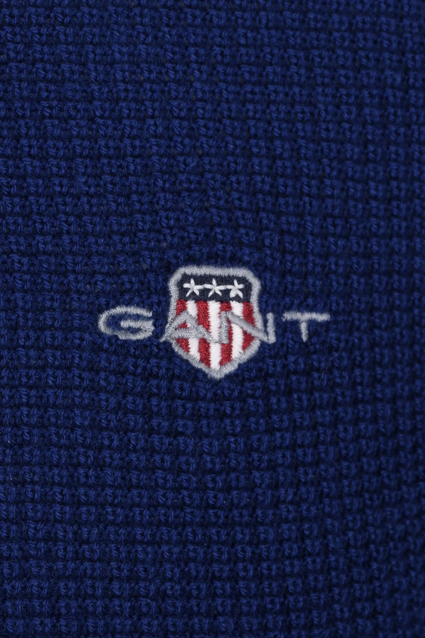 GANT MICRO TEXTURED HALF ZIP KNITWEAR RICH NAVY Gant