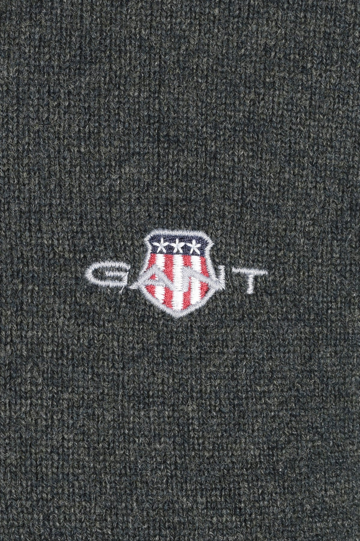 GANT SUPERFINE LAMBSWOOL HALF ZIP DARK MOSS GREEN
