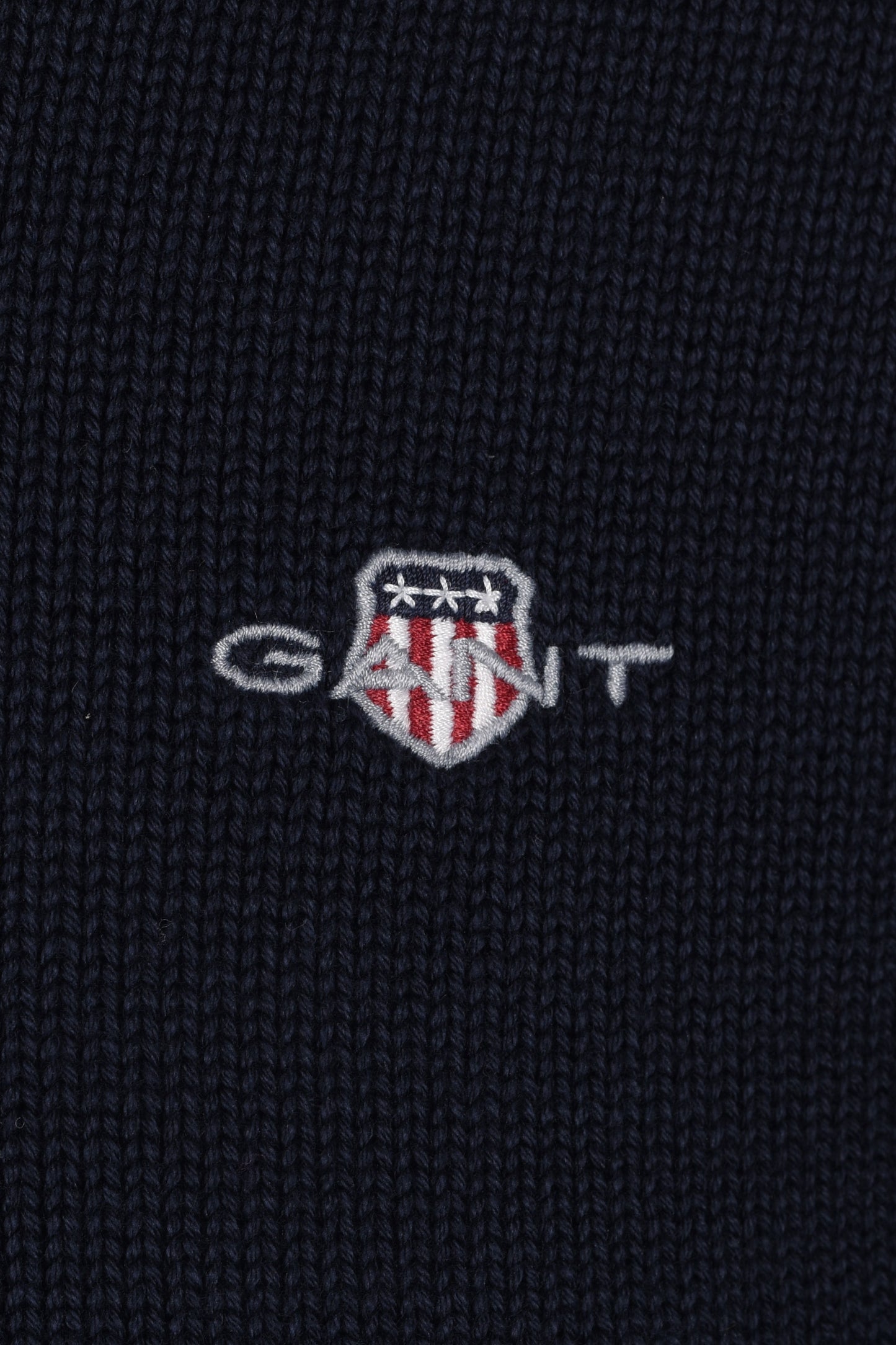 Gant Cotton Half Zip Knitwear Evening Blue