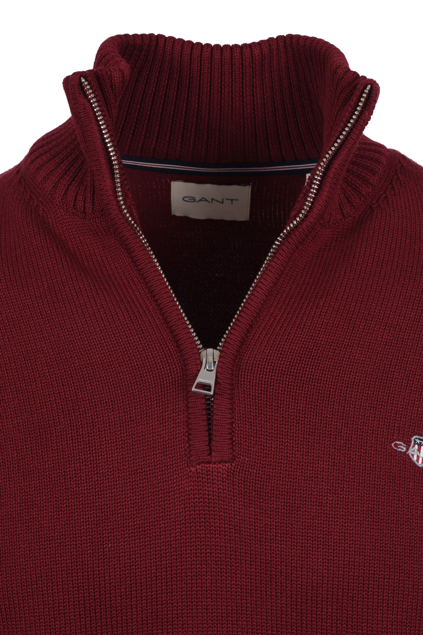 Gant Cotton Half Zip Knitwear Plumped Red