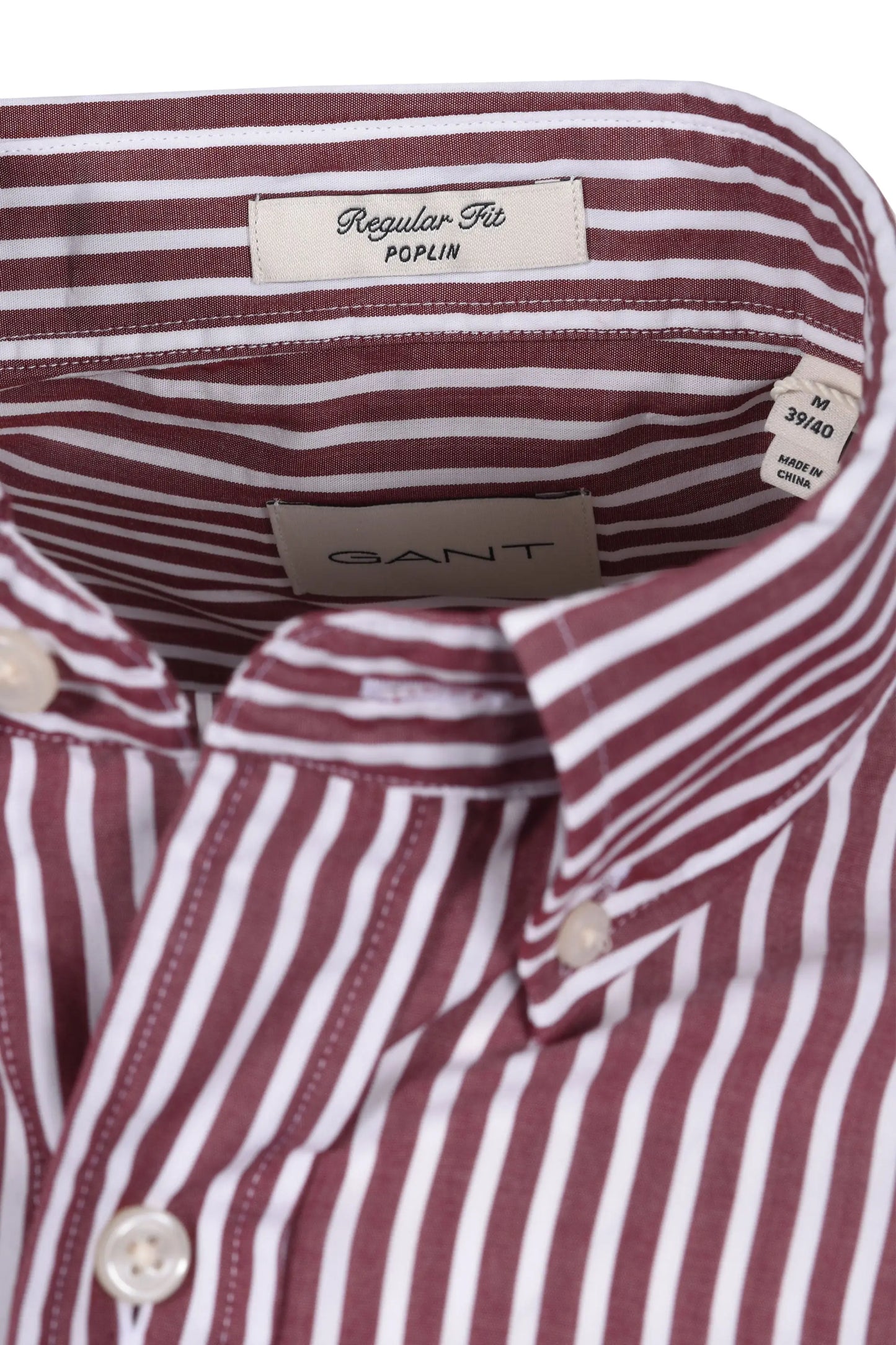 Gant Reg Poplin Stripe Shirt Plumped Red Gant
