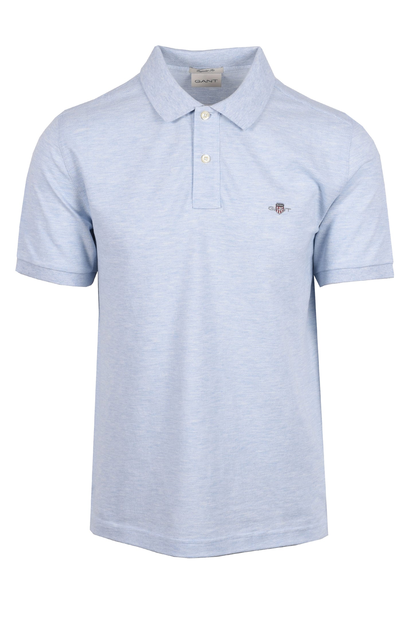Gant Reg Shield SS Pique Polo Shirt Ice Blue Melange