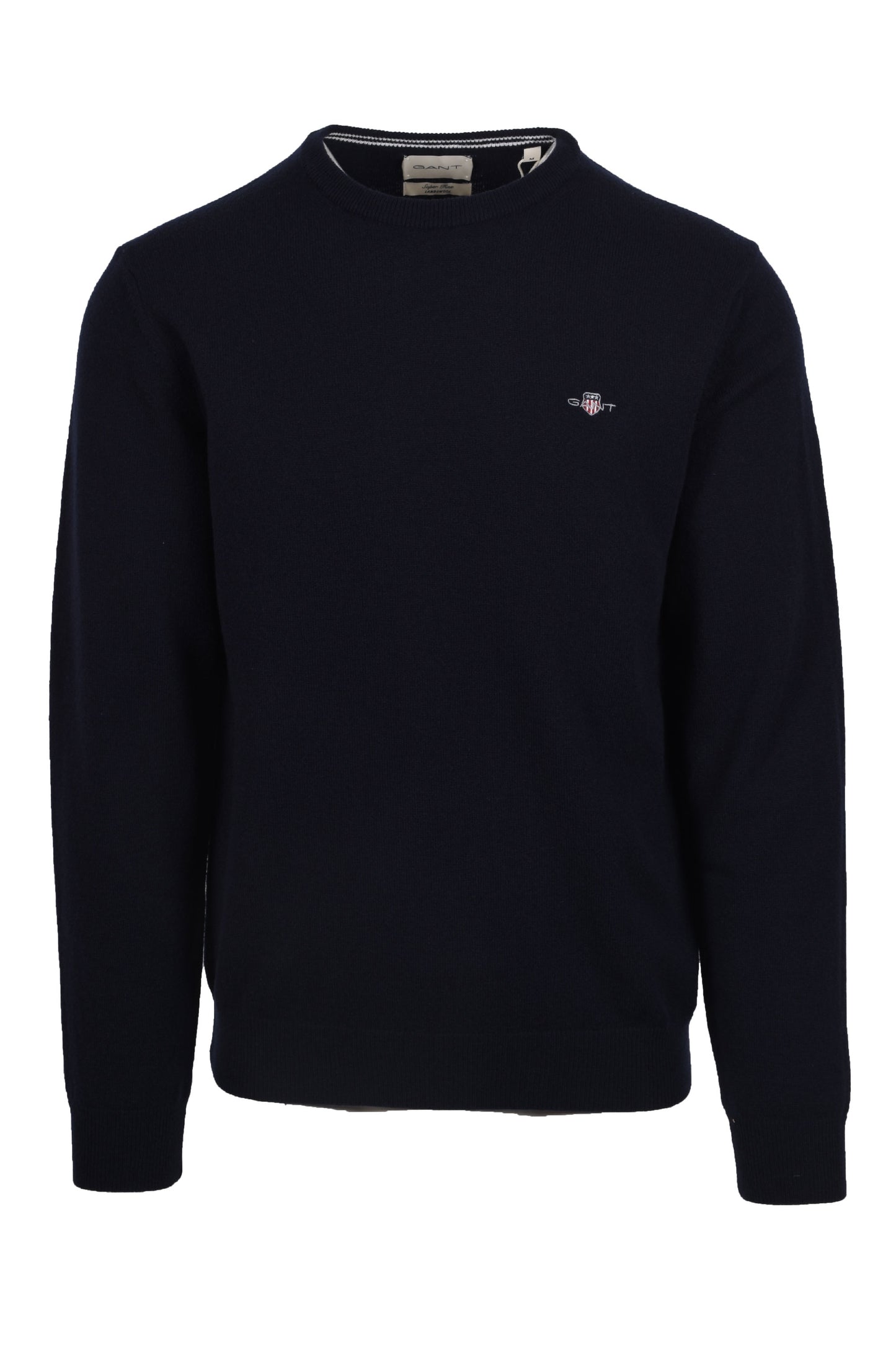 Gant Superfine Lambswool Crew Neck Knitwear Marine