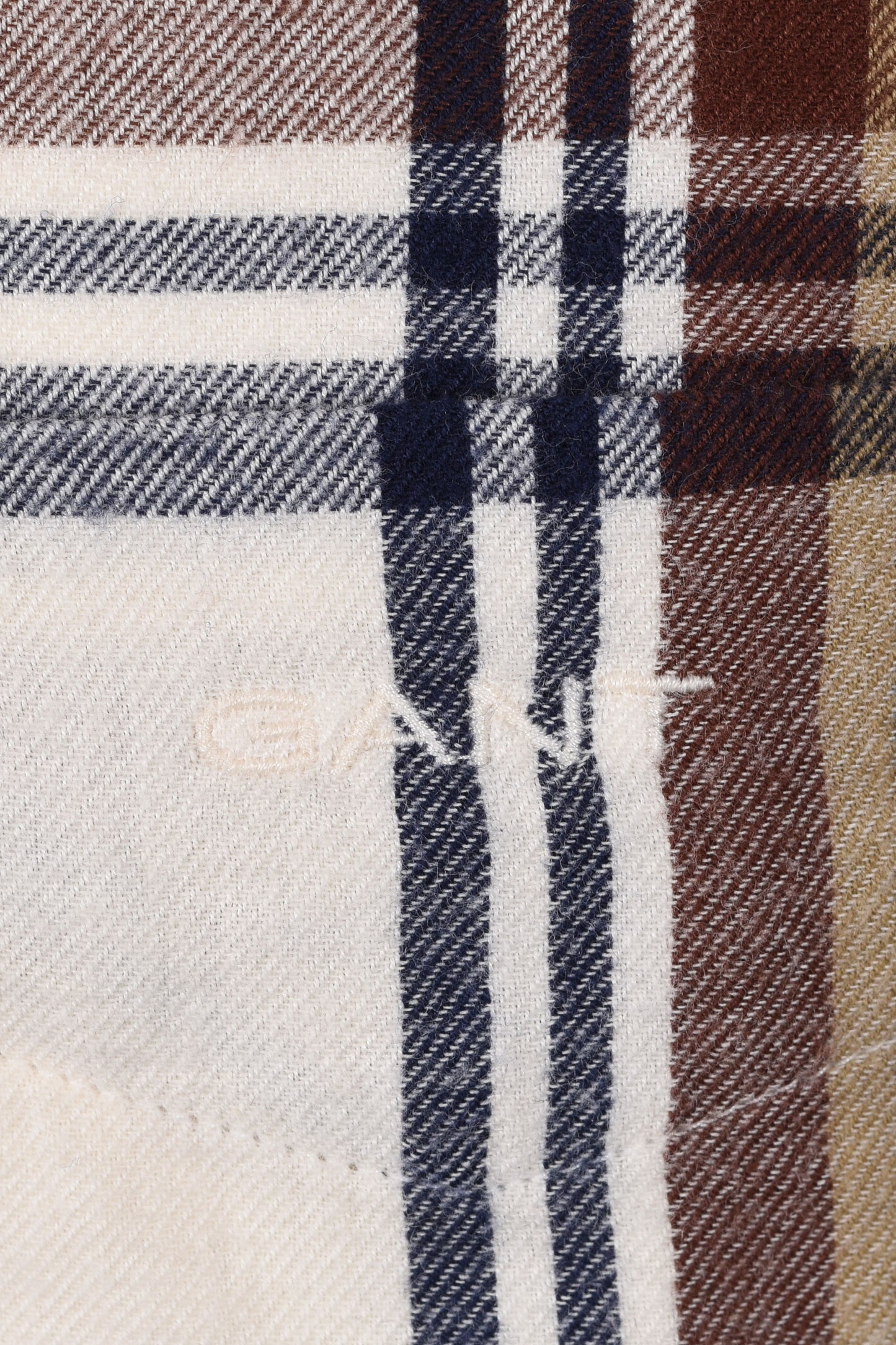 Gant Windblown Flannel Checked Shirt Cream