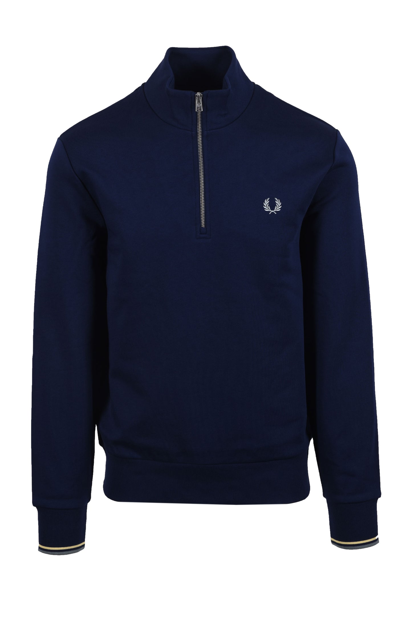 FRED PERRY HALF ZIP SWEATSHIRT FRENCH NAVY/GOLD/BLUE