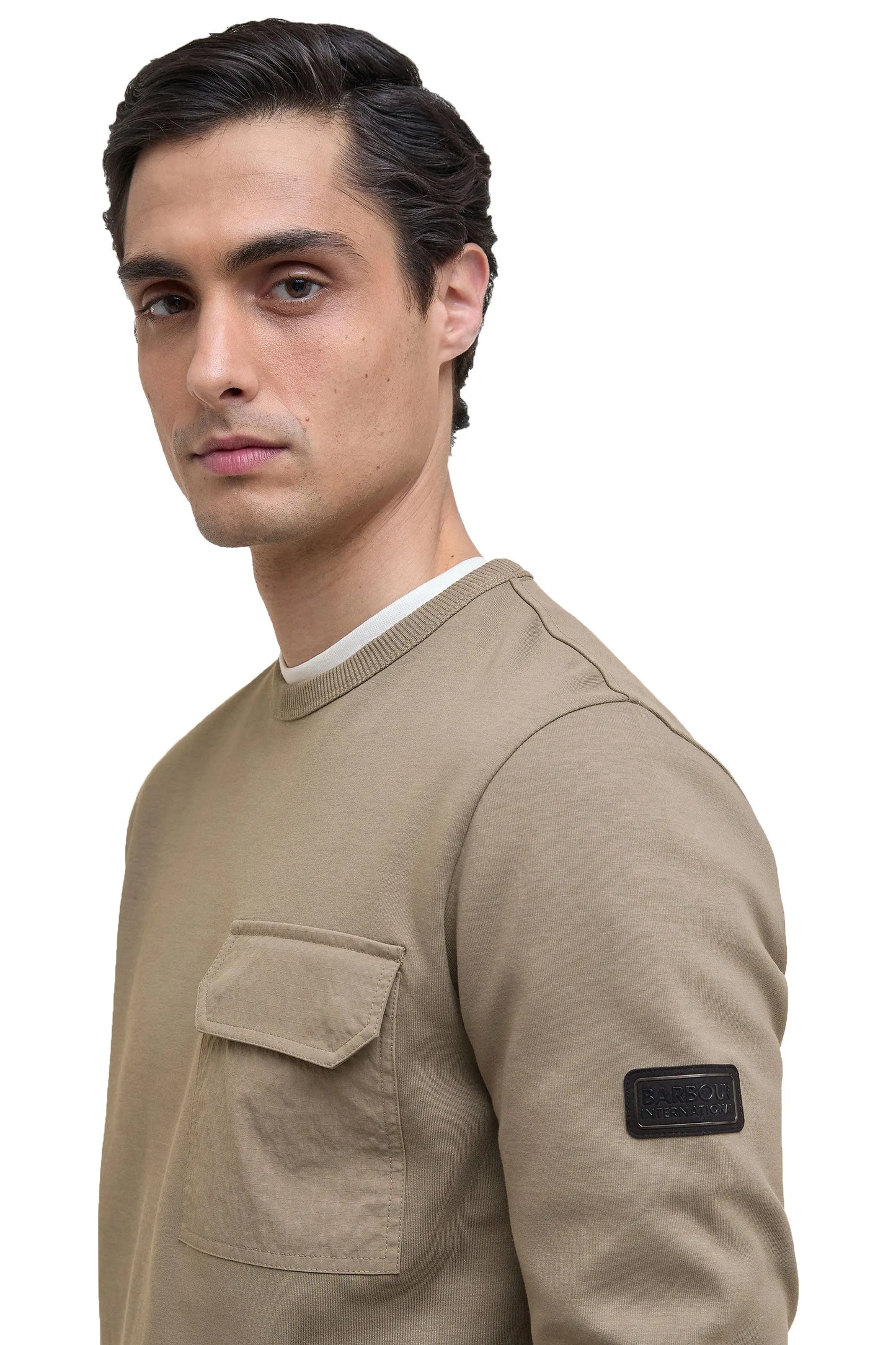 BARBOUR INTERNATIONAL ILFORD INTERLOCK SWEATSHIRT BRINDLE Barbour International