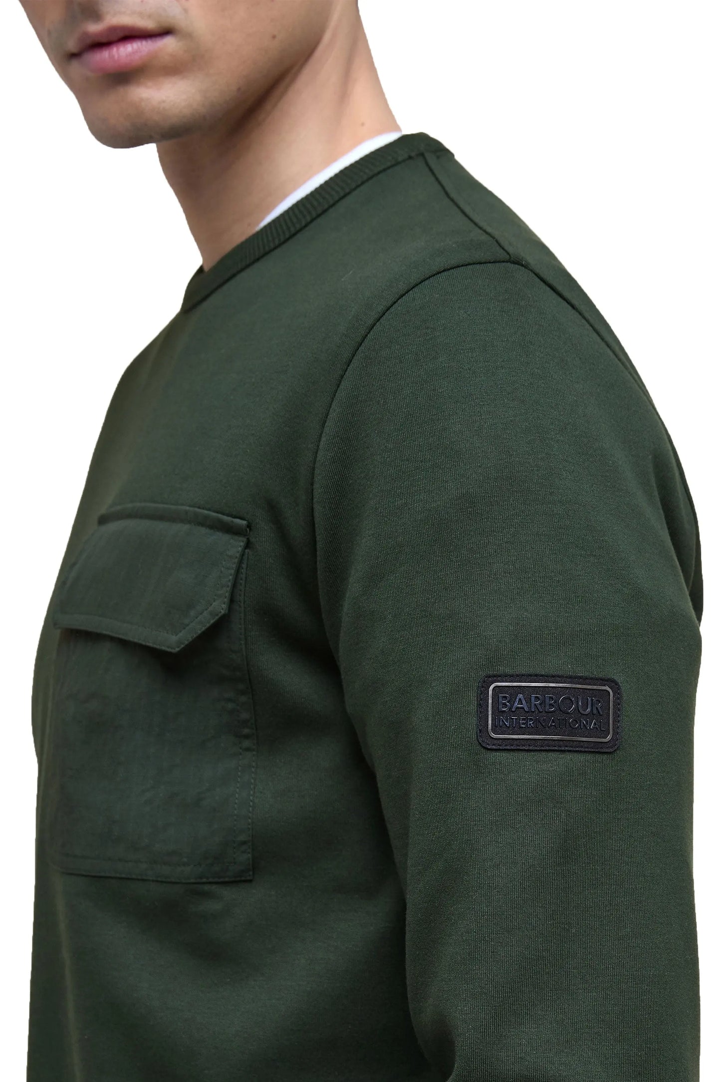 BARBOUR INTERNATIONAL ILFORD INTERLOCK SWEATSHIRT SAGE Barbour International
