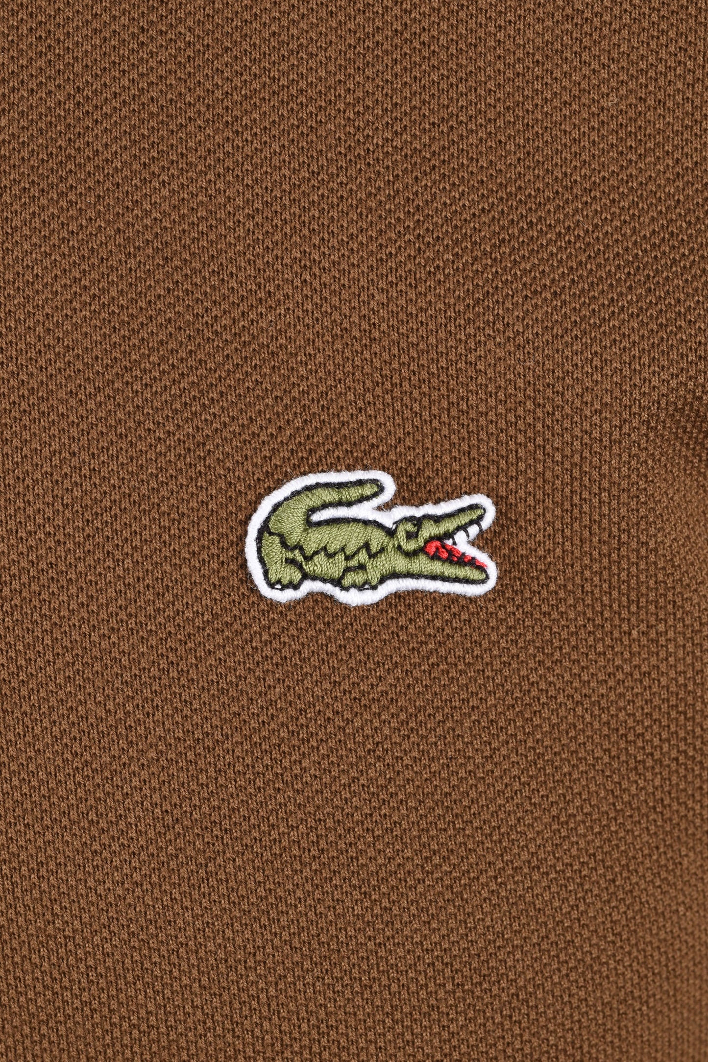 LACOSTE SHORT SLEEVED RIBBED COLLAR POLO BROWN Lacoste Michael Stewart Menswear Polo Shirts