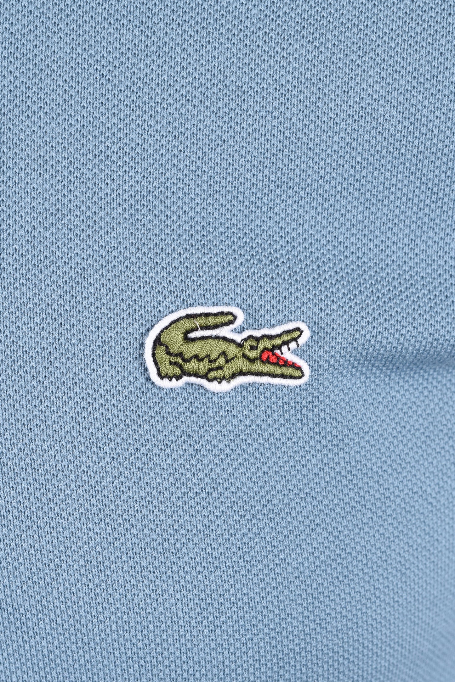LACOSTE SHORT SLEEVED RIBBED COLLAR POLO MID BLUE Lacoste Michael Stewart Menswear Polo Shirts