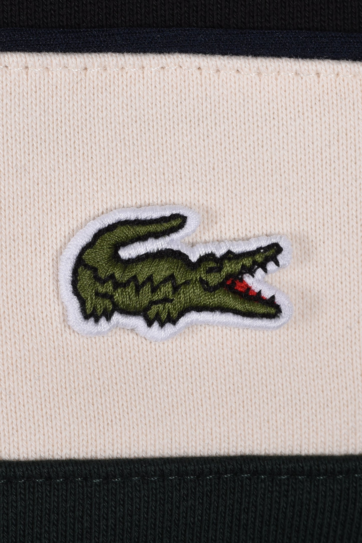 Lacoste Colour Block Sweatshirt Black/Cream/Green
