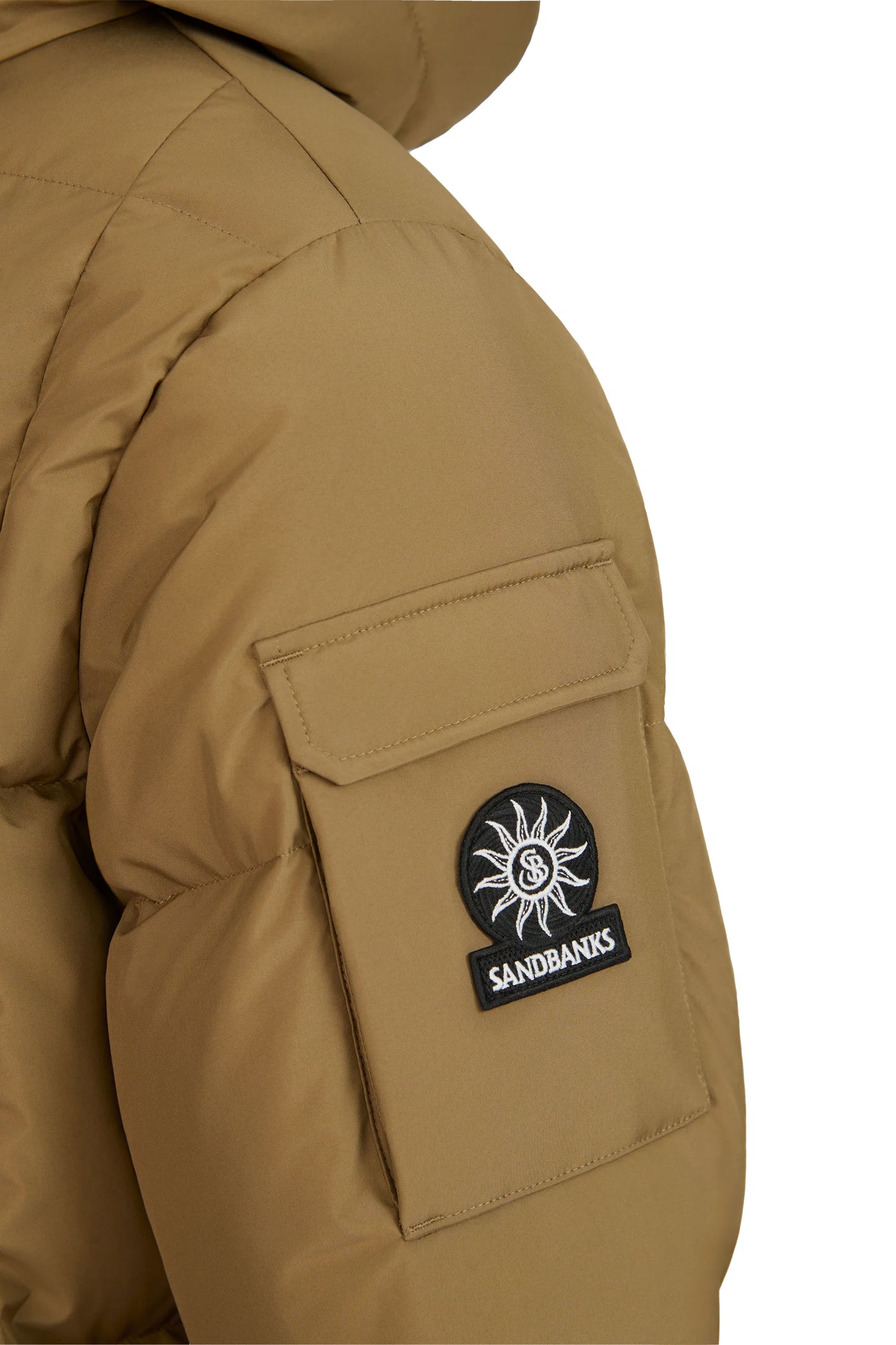 SANDBANKS ALPHA PUFFER JACKET LIGHT BROWN