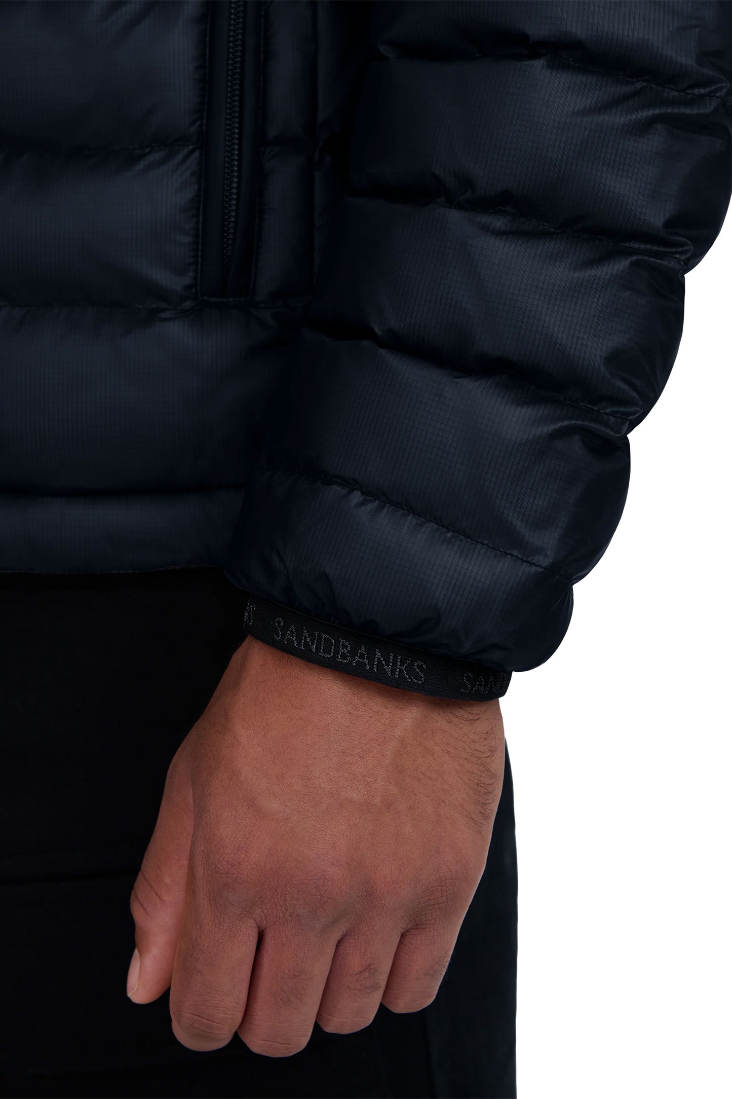 Sandbanks SANDBANKS HOODED RIPSTOP MICRO PUFFER JACKET NAVY