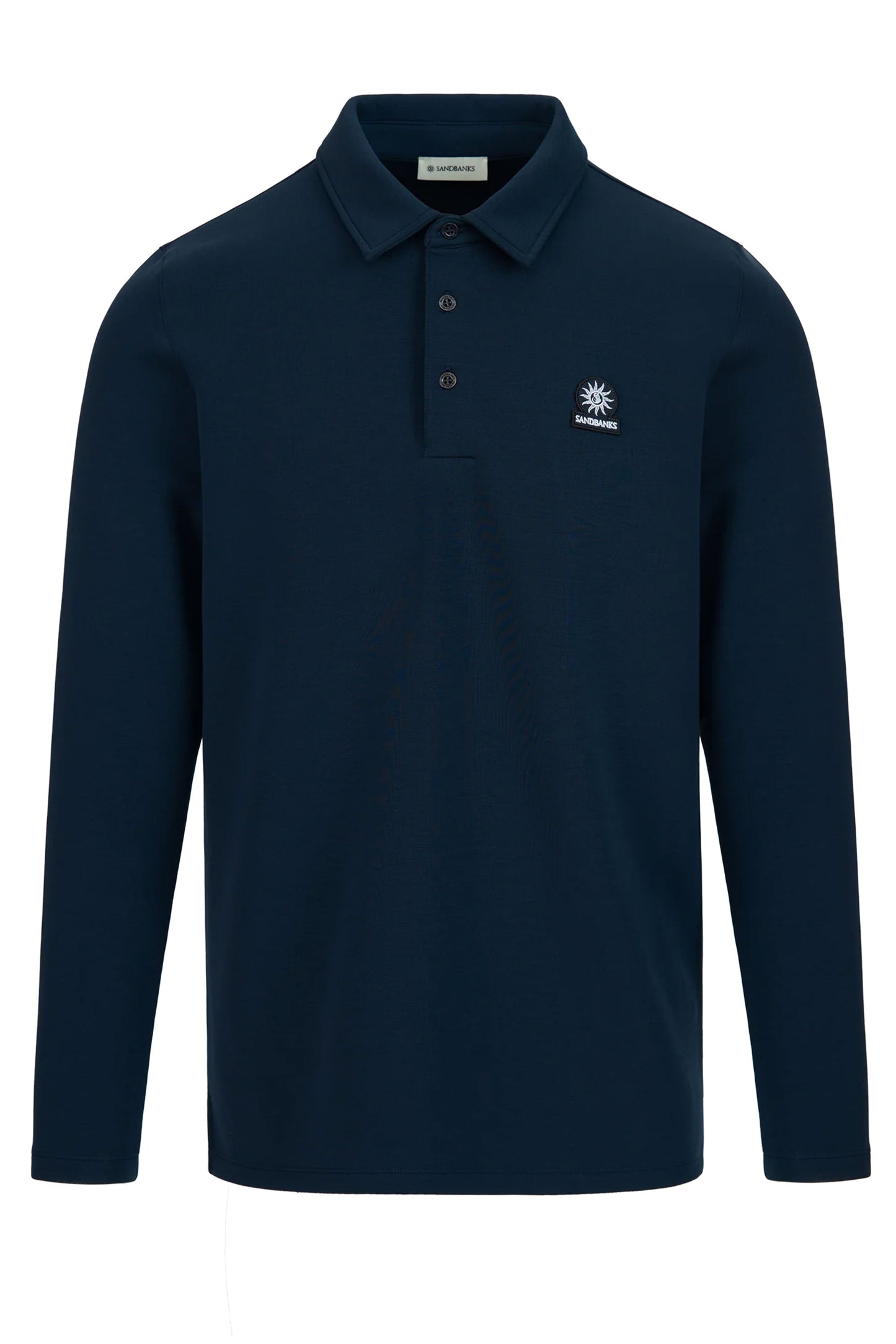 SANDBANKS MODAL LONG SLEEVE POLO NAVY