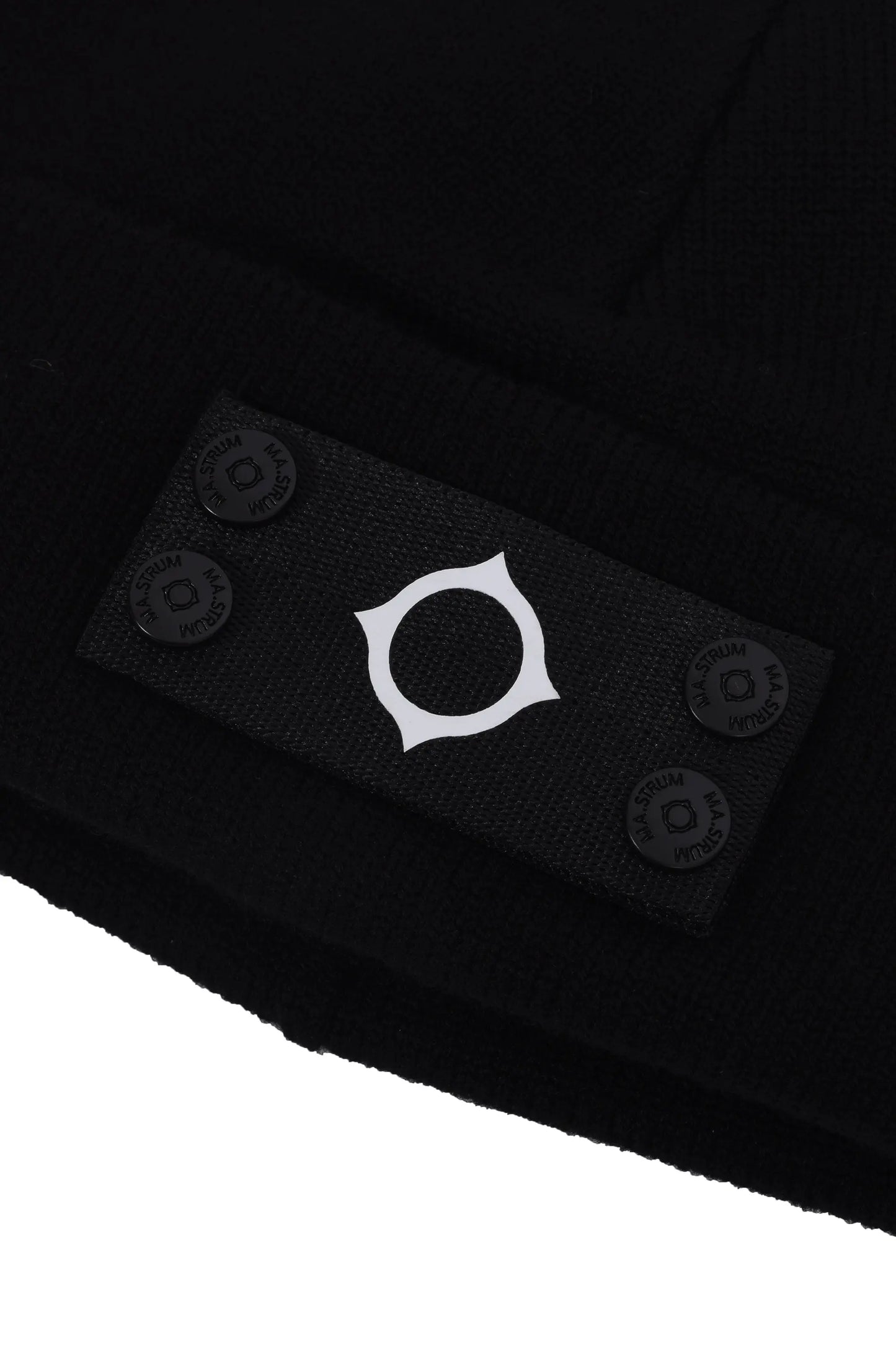 Ma.Strum Knitted Badge Beanie Jet Black Ma.Strum
