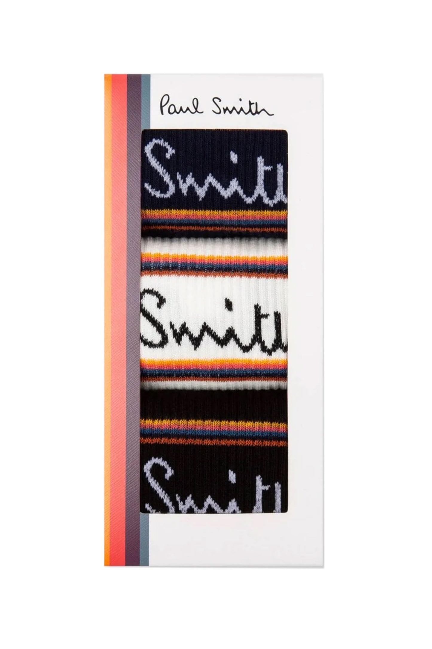 PAUL SMITH 3 PACK SPORT SOCKS WHITE/NAVY/BLACK