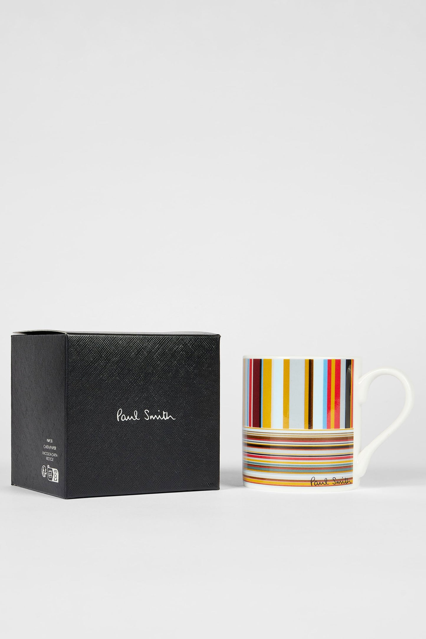 Paul Smith Mixed 'Signature Stripe' Bone China Mug Multi-Colour Check
