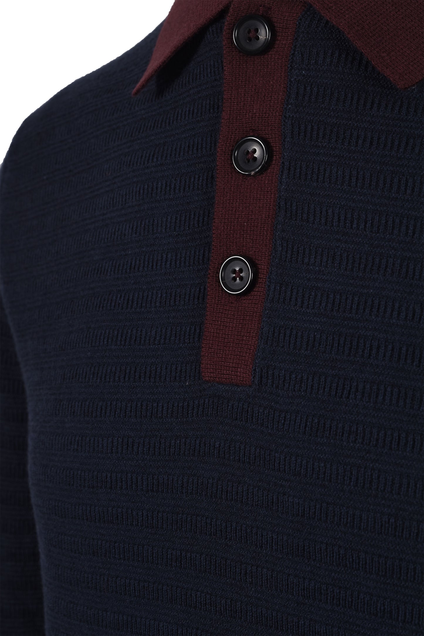 Paul Smith Long Sleeve Knitted Polo Dark Navy