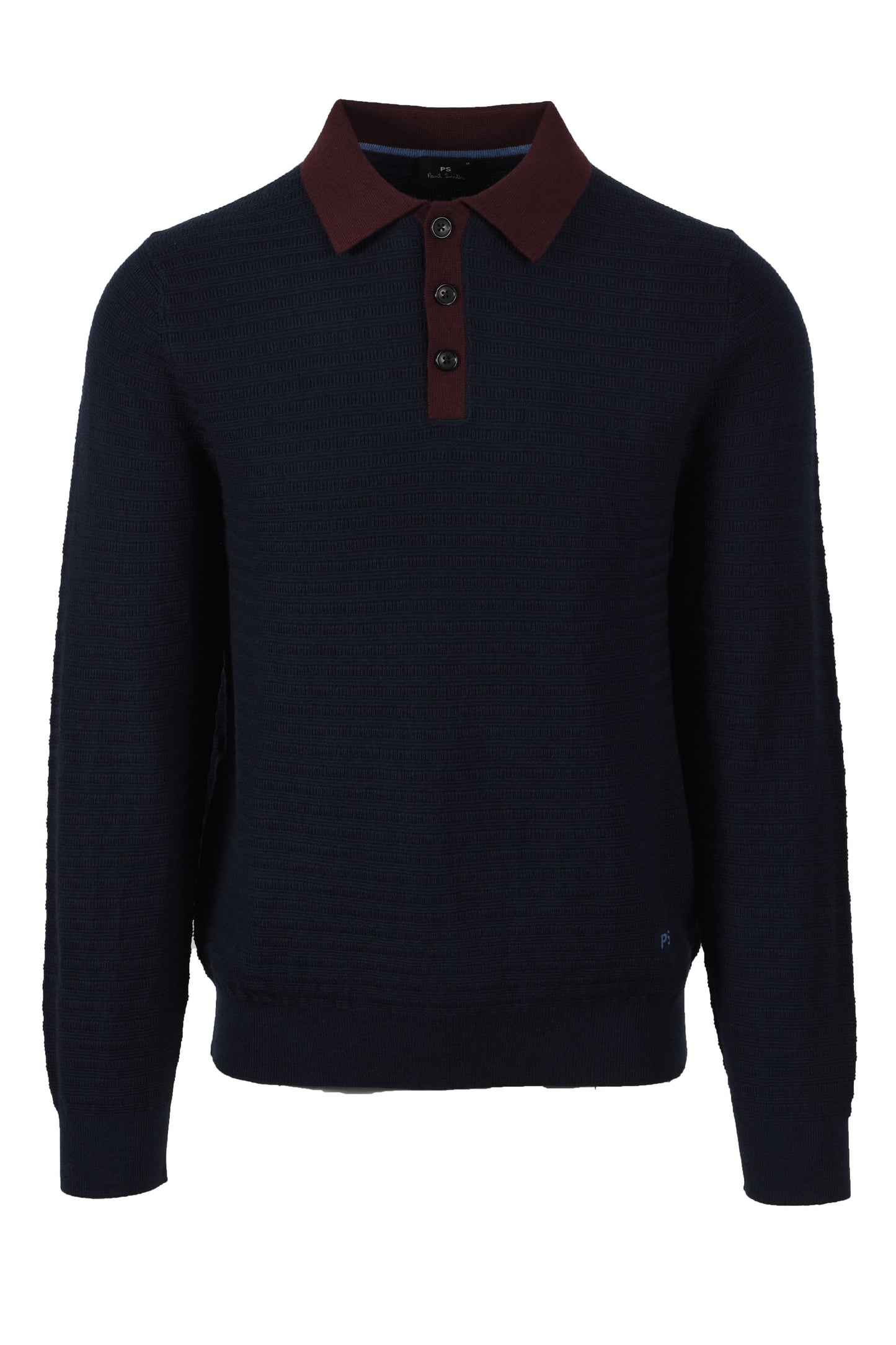 Paul Smith Long Sleeve Knitted Polo Dark Navy